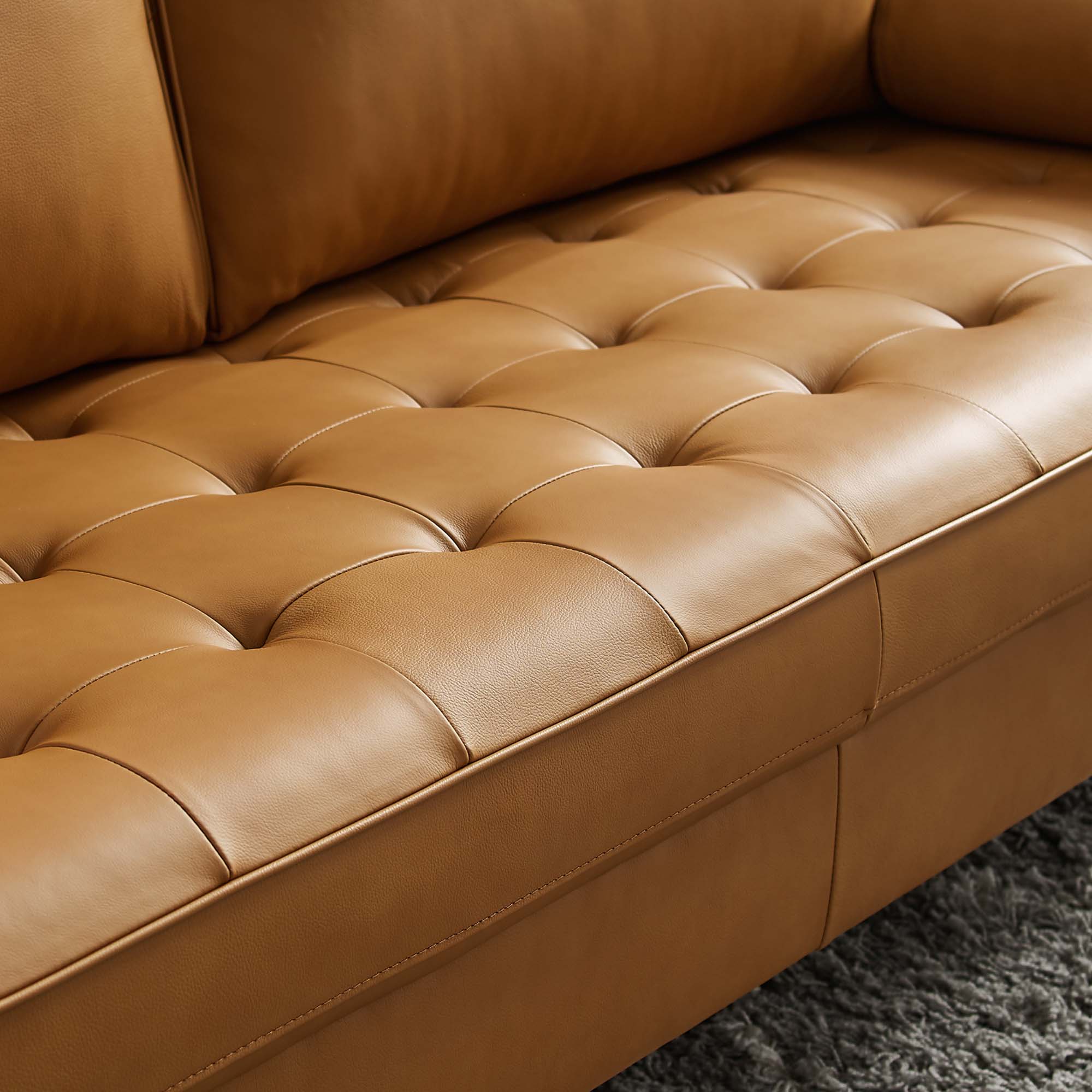 Valour Leather Sofa, Tan
