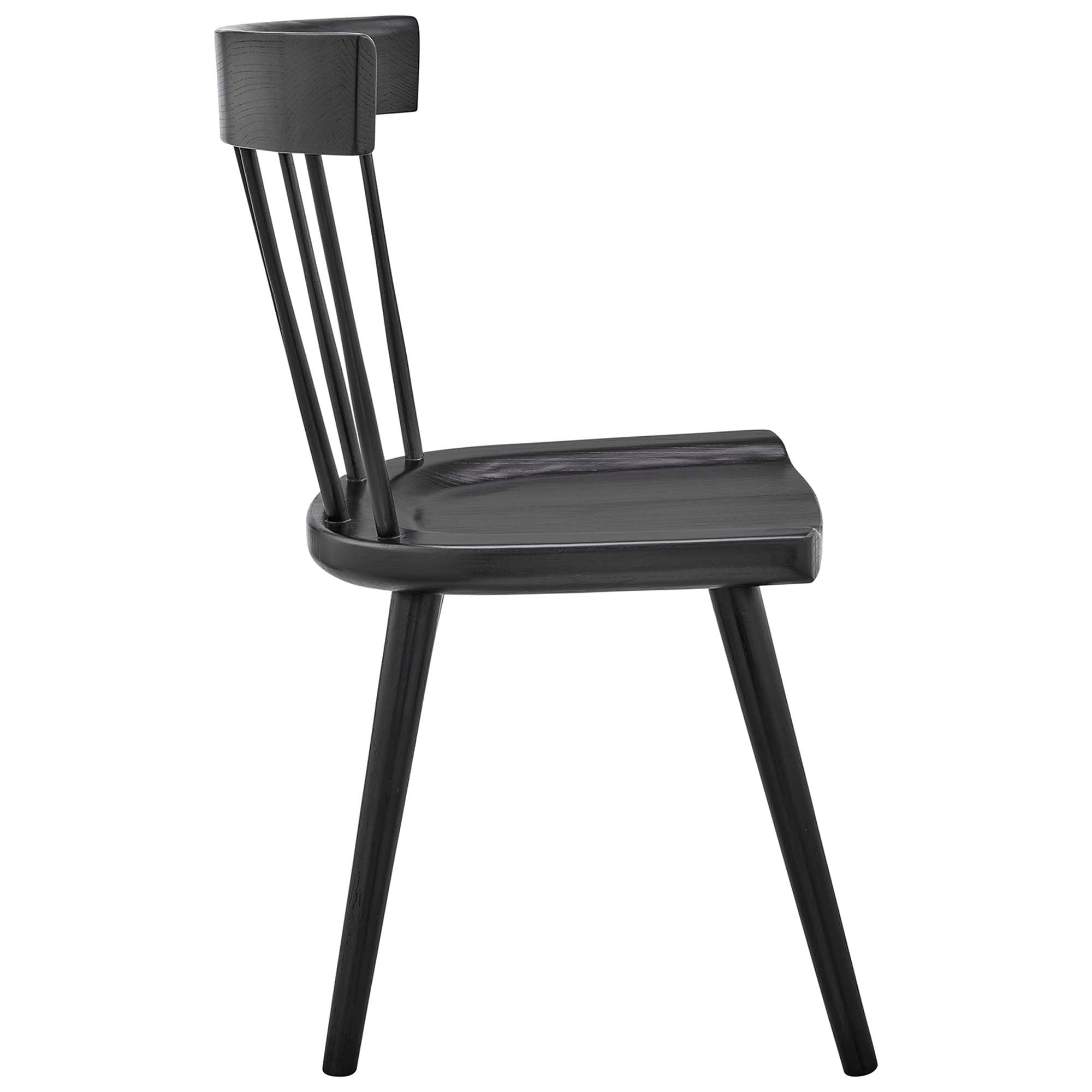 Sutter Wood Dining Side Chair, Black