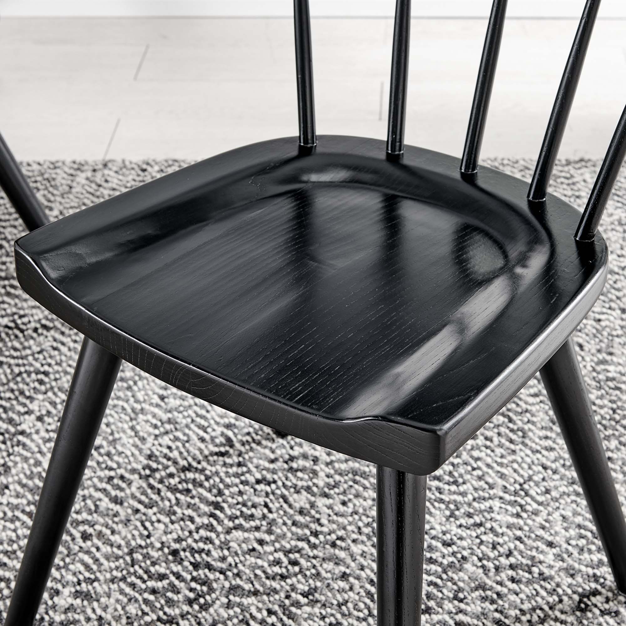 Sutter Wood Dining Side Chair, Black