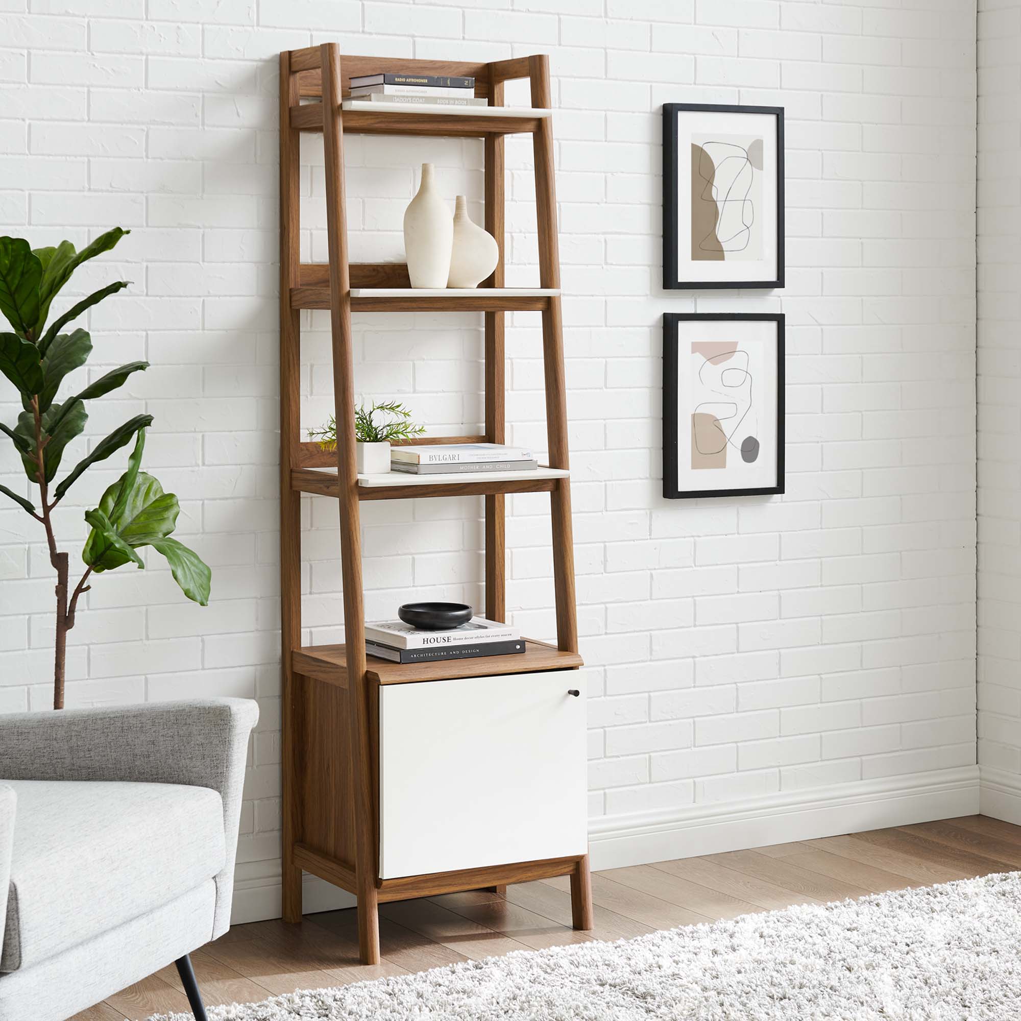 Bixby 21" Bookshelf, Walnut White