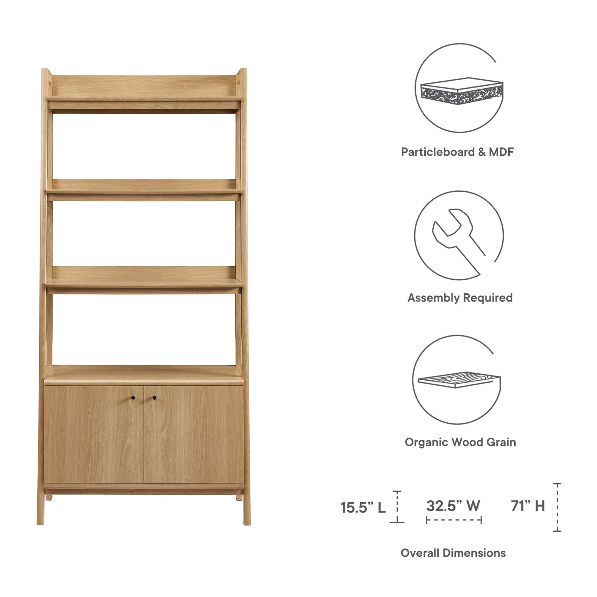 Bixby 33" Bookshelf, Oak