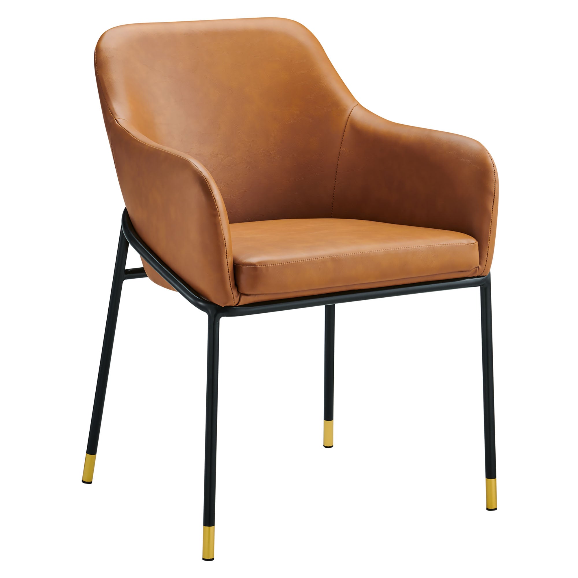 Jovi Vegan Leather Dining Chair, Black Tan