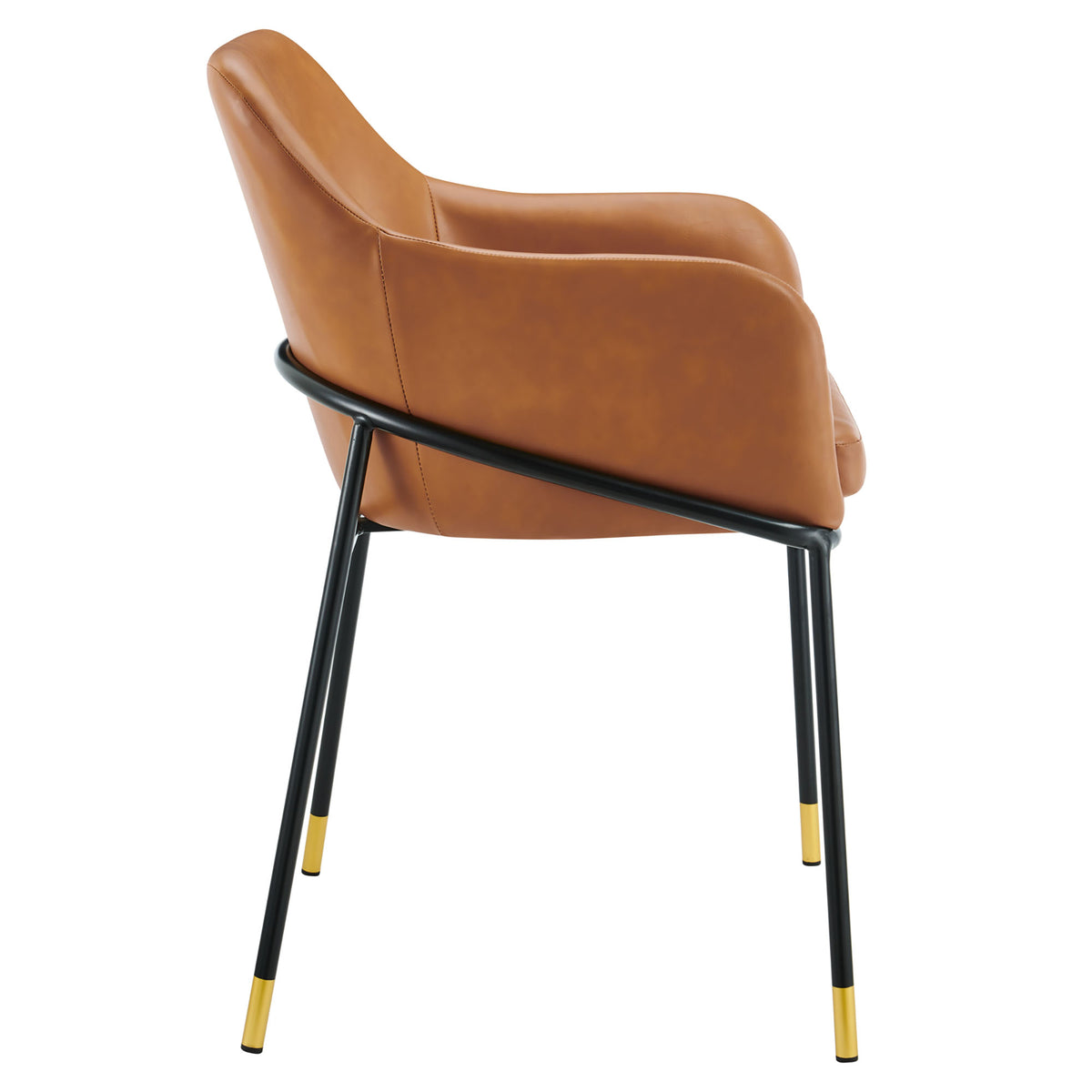 Jovi Vegan Leather Dining Chair, Black Tan