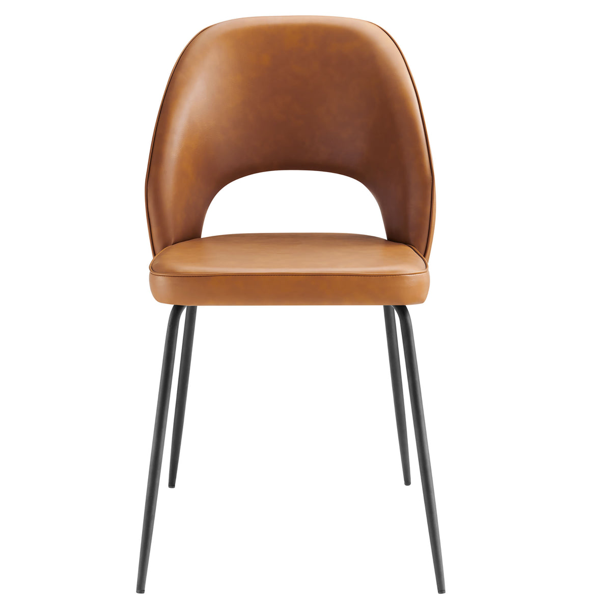 Nico Vegan Leather Dining Chair Set of 2, Black Tan