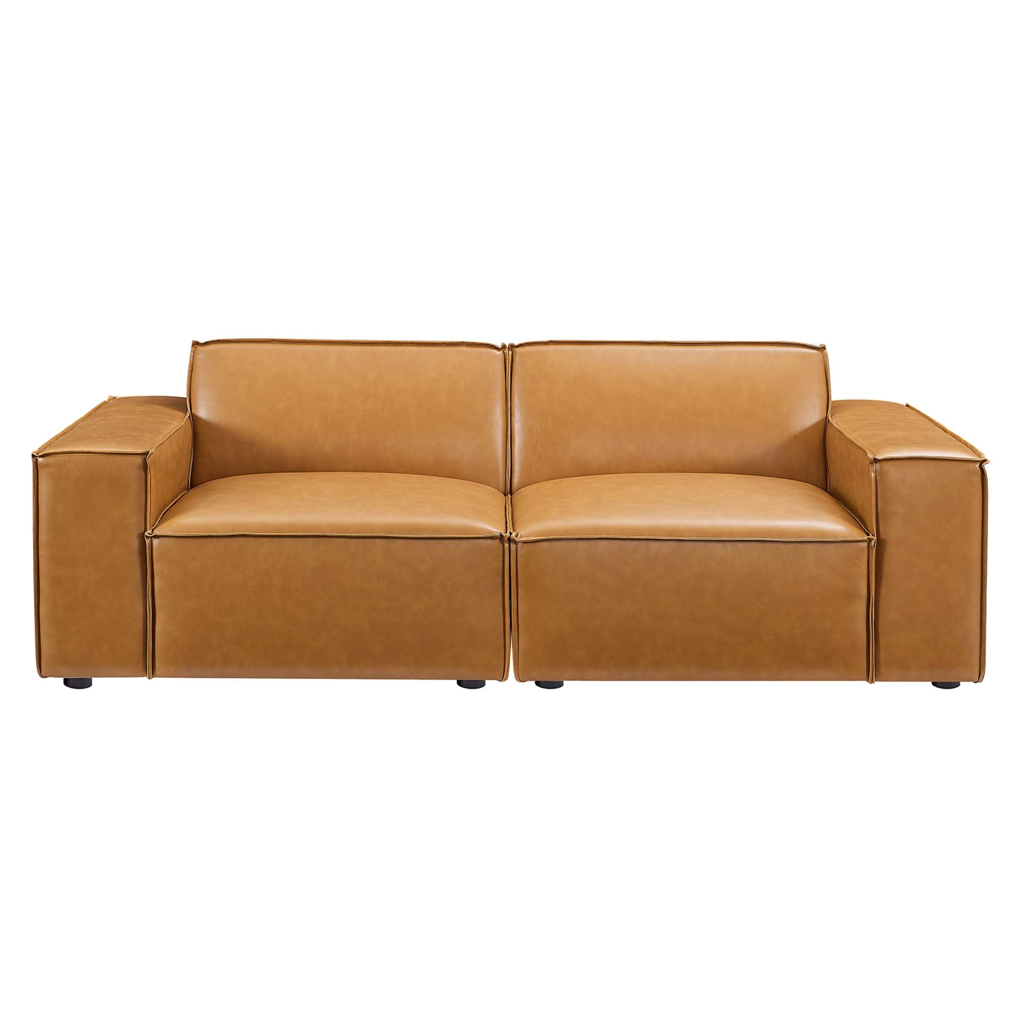 Restore Vegan Leather Loveseat, Tan