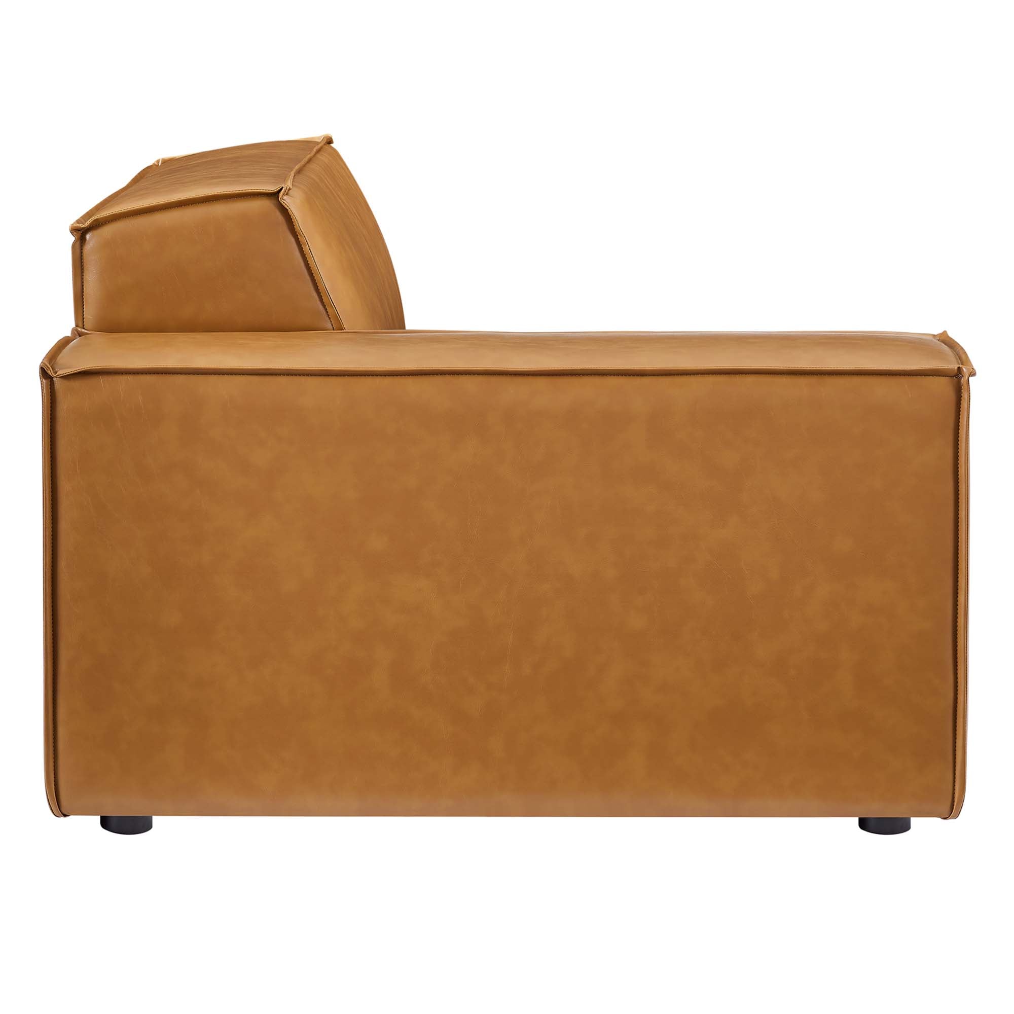 Restore 4-Piece Vegan Leather Sectional Sofa, Tan