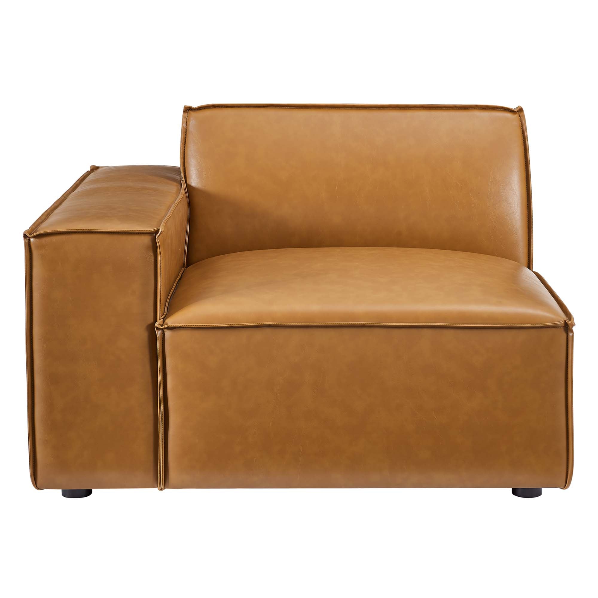 Restore 4-Piece Vegan Leather Sectional Sofa, Tan