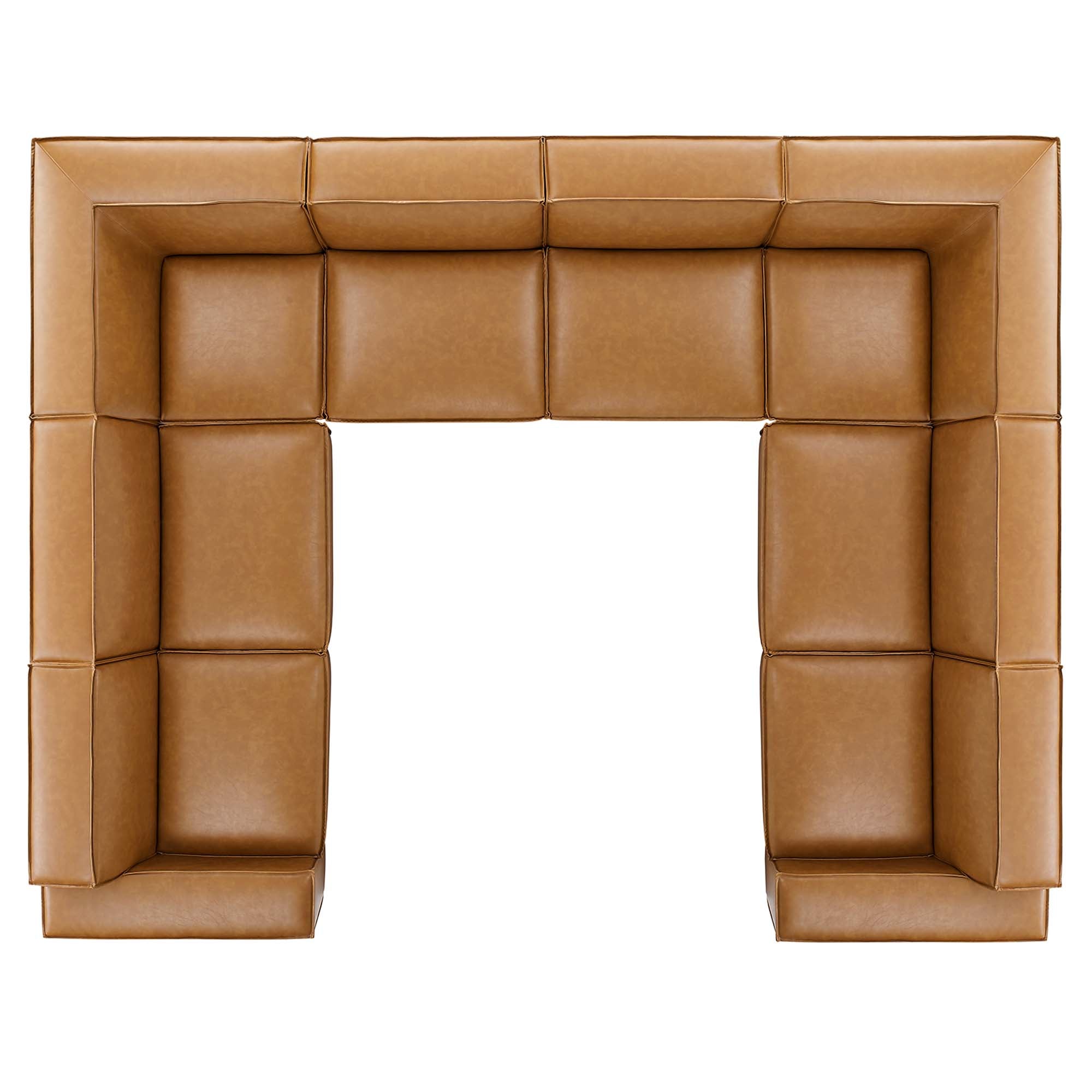 Restore 8-Piece Vegan Leather Sectional Sofa, Tan