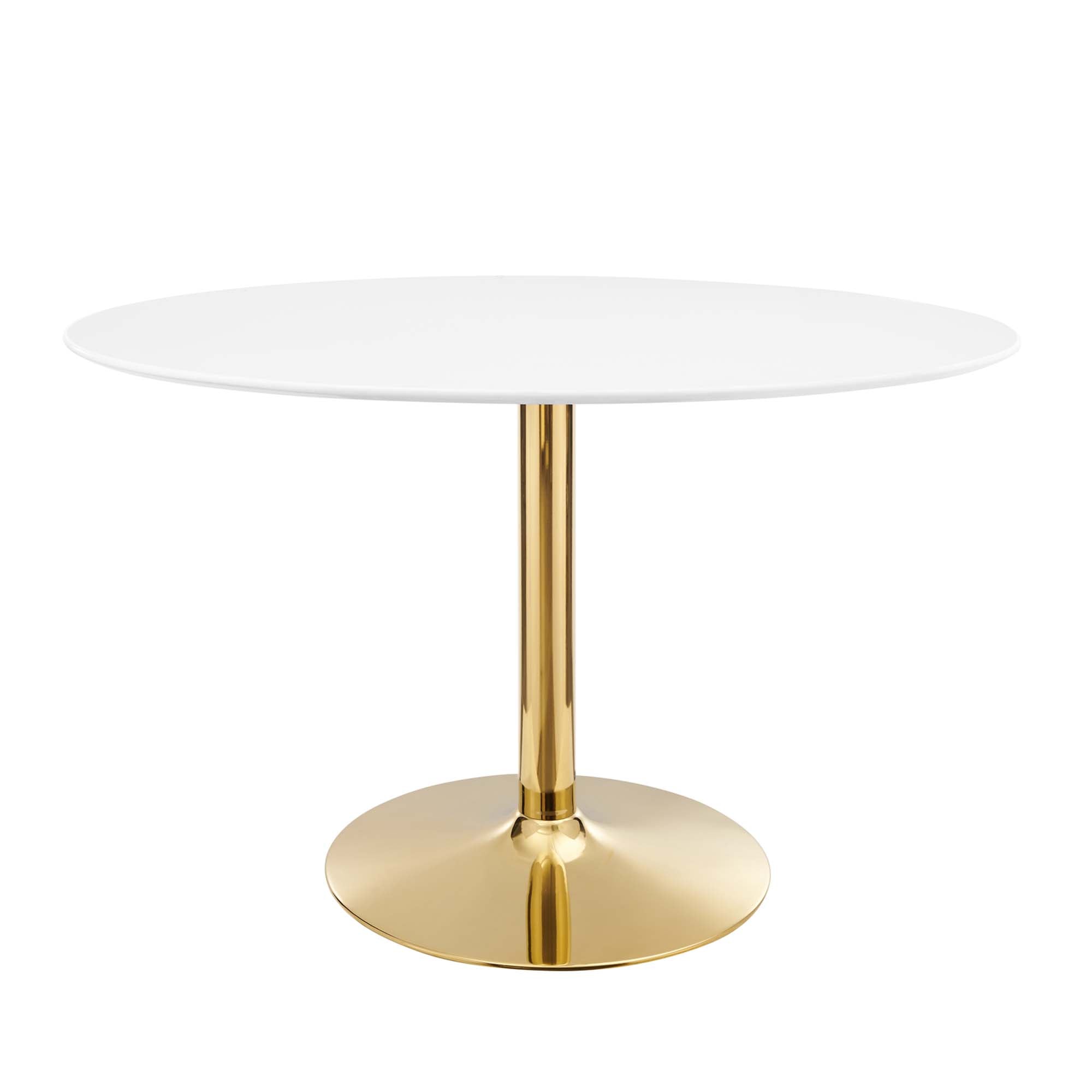 Verne 48" Oval Dining Table, Gold White