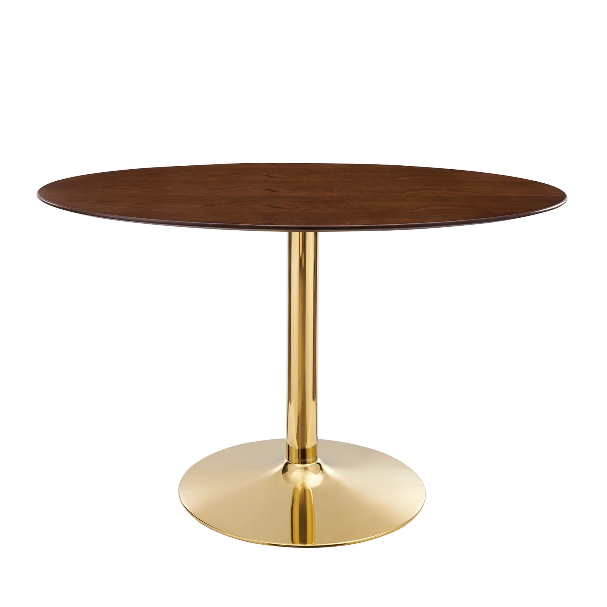 Verne 48" Oval Dining Table, Gold Walnut