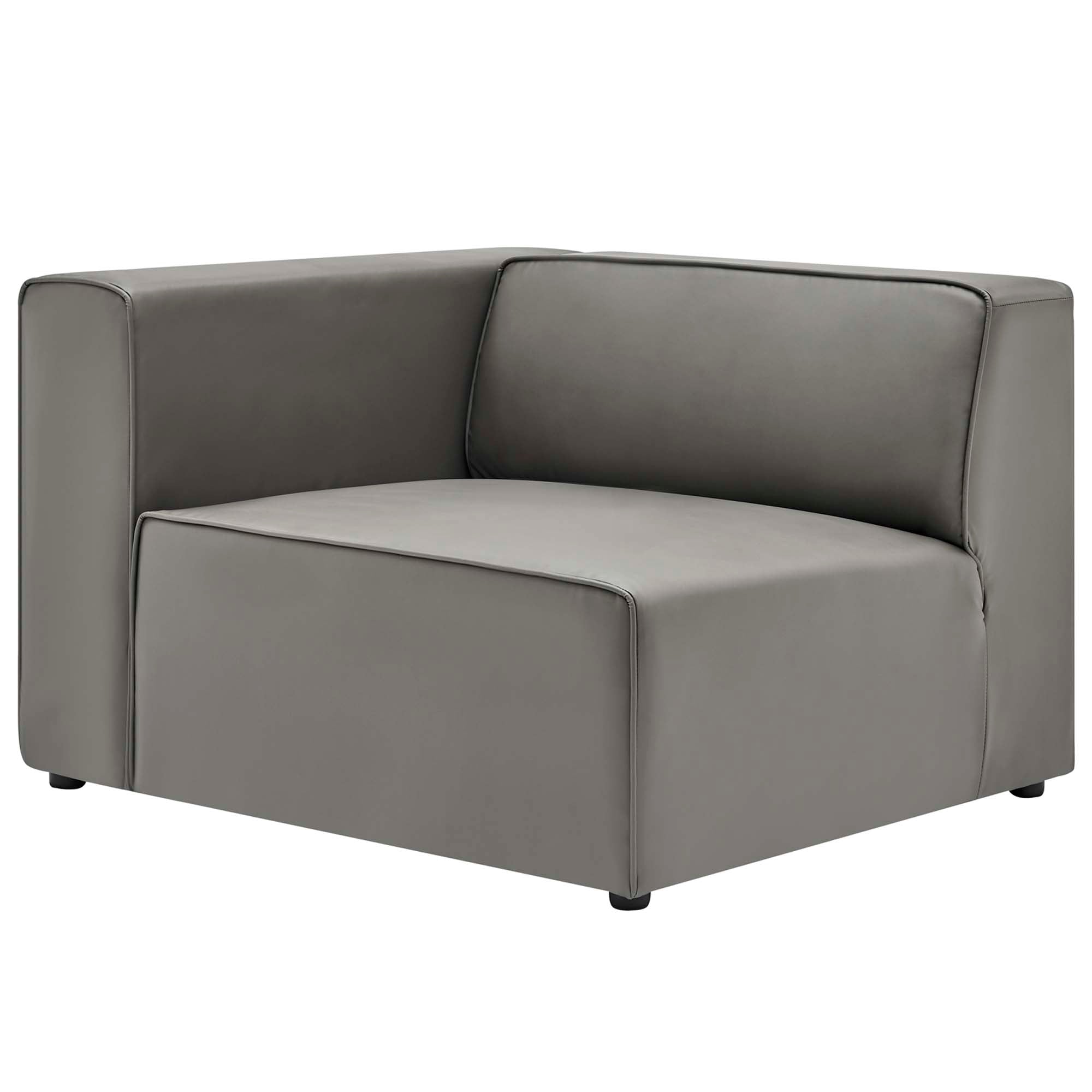 Mingle 2-Piece Vegan Leather Sectional Sofa Loveseat, Gray