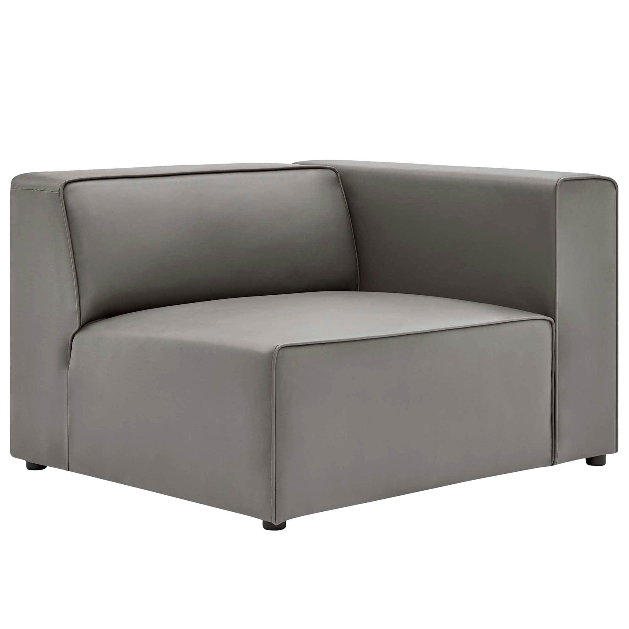 Mingle 2-Piece Vegan Leather Sectional Sofa Loveseat, Gray