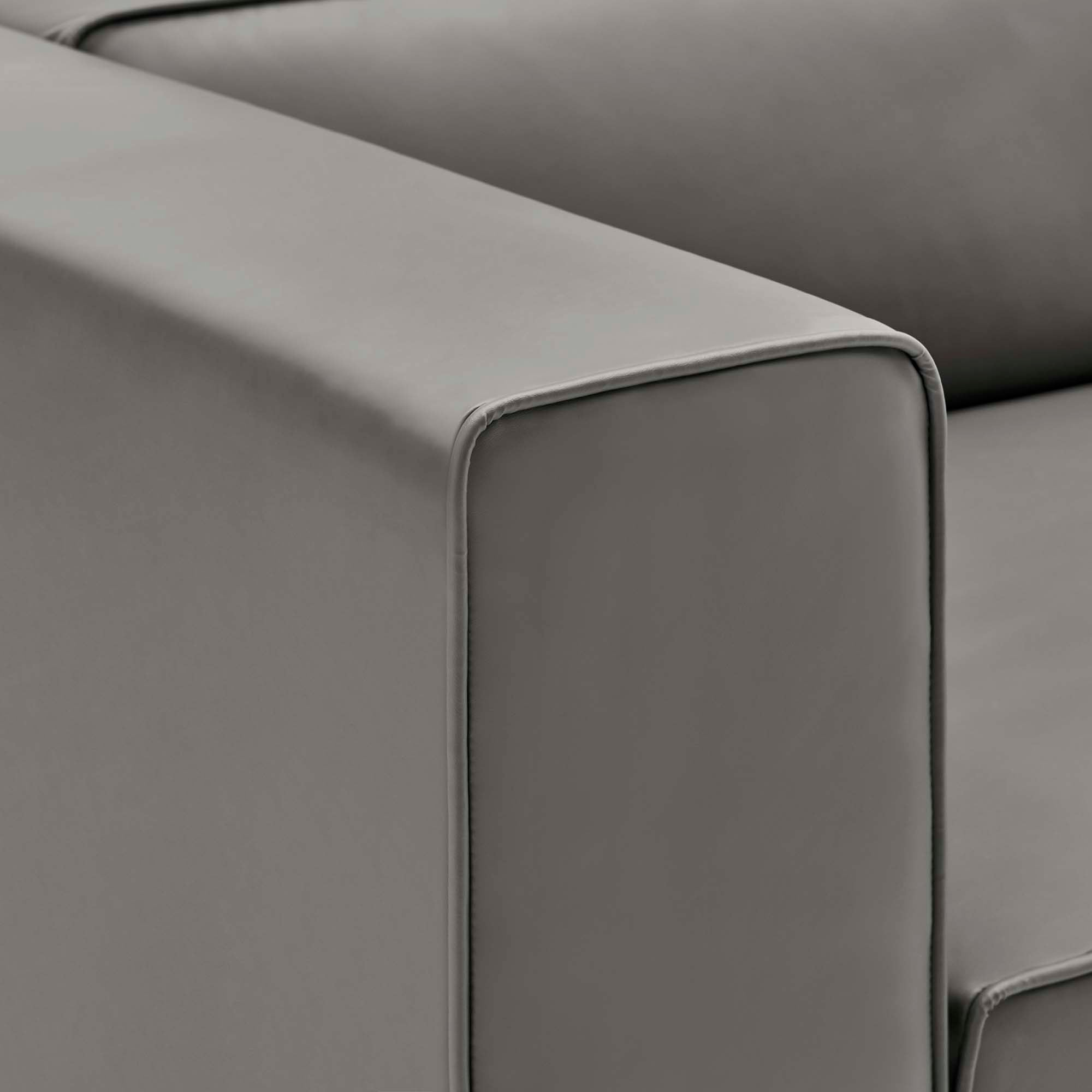 Mingle 2-Piece Vegan Leather Sectional Sofa Loveseat, Gray