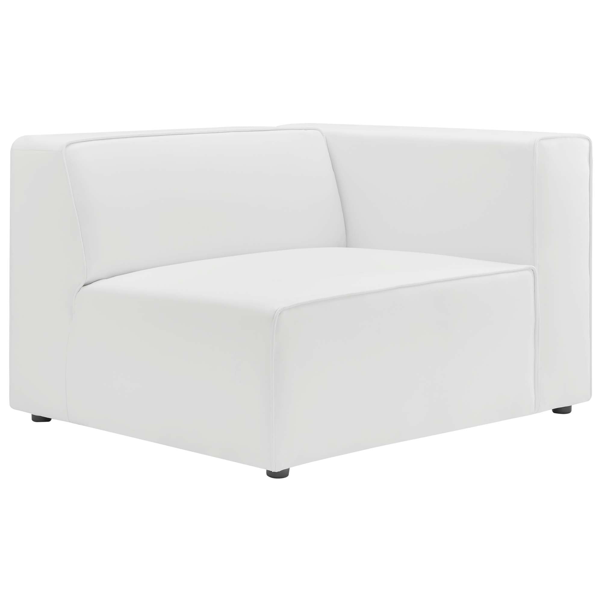 Mingle 3-Piece Vegan Leather Sectional Sofa, White