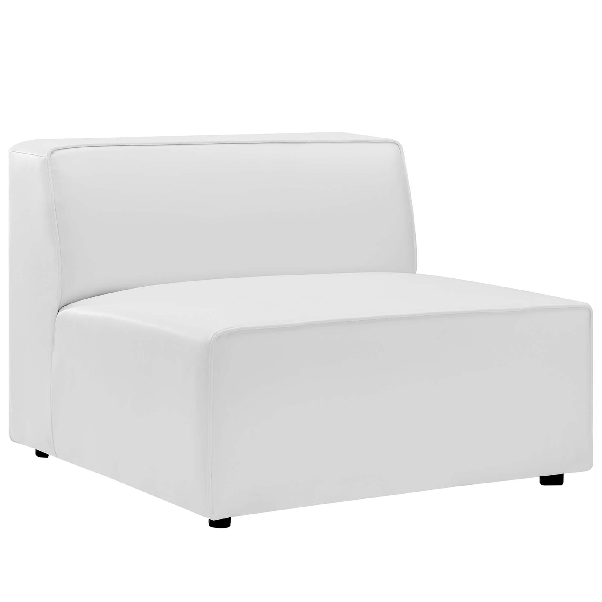 Mingle 5-Piece Vegan Leather Sectional Sofa, White