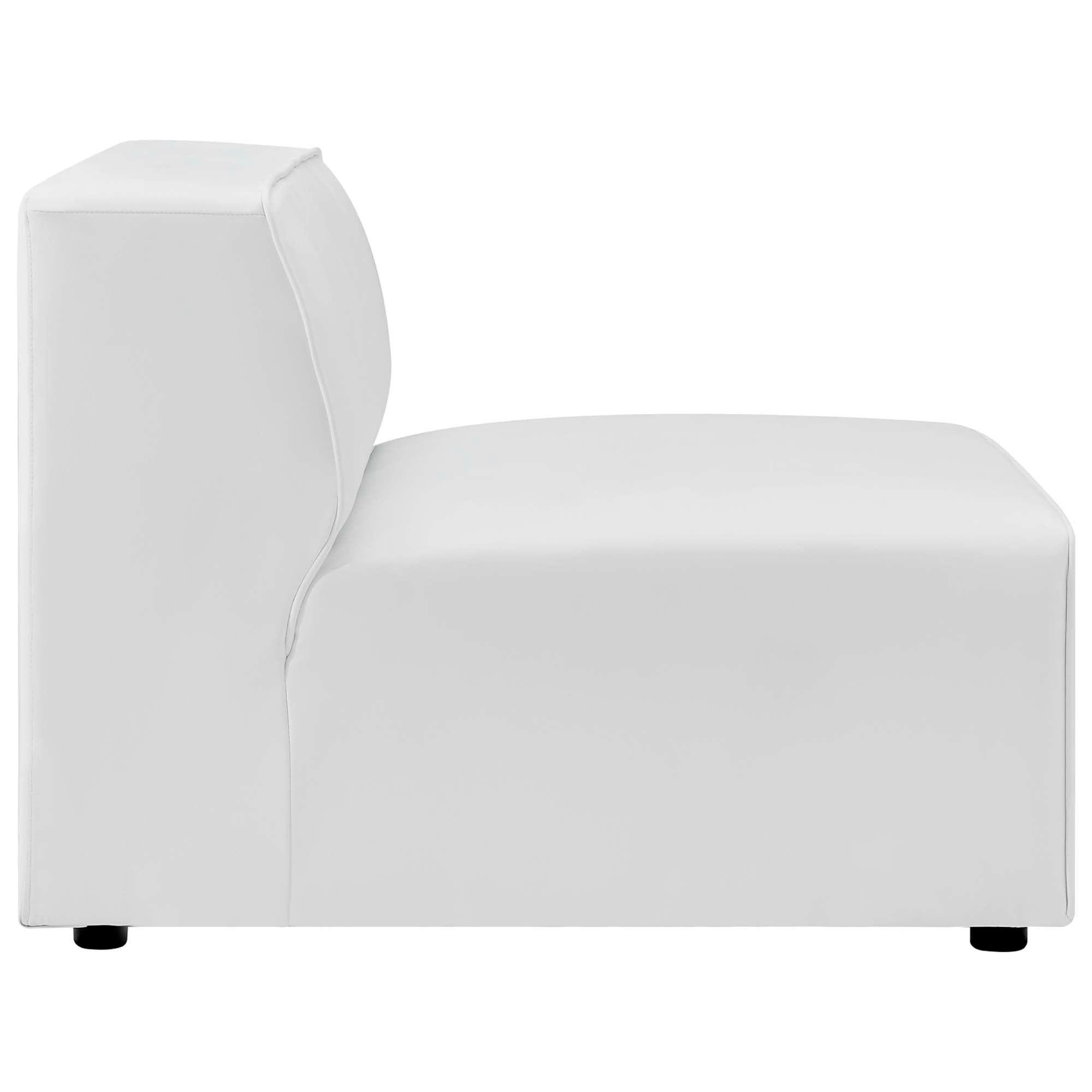Mingle 5-Piece Vegan Leather Sectional Sofa, White