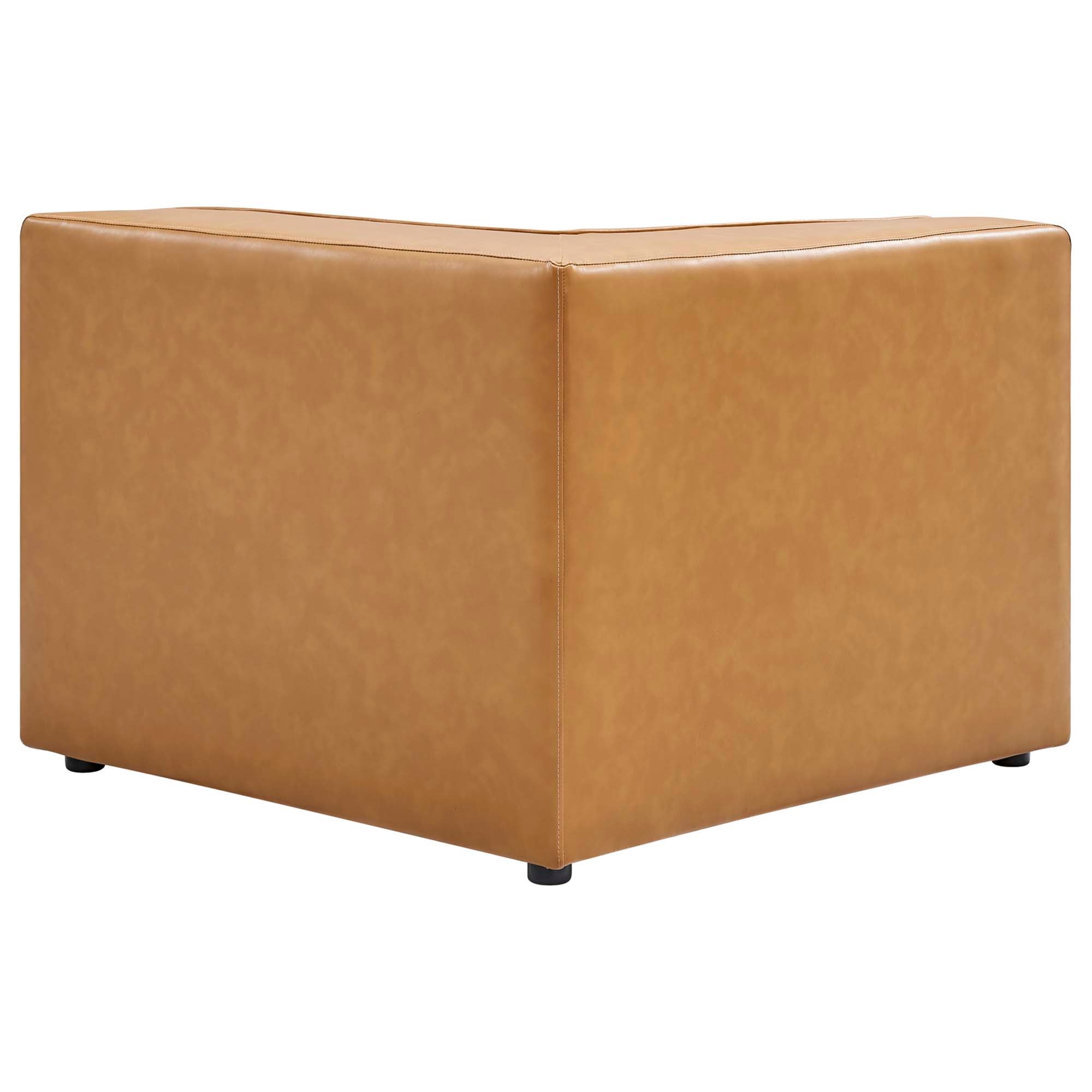 Mingle 7-Piece Vegan Leather Sectional Sofa, Tan