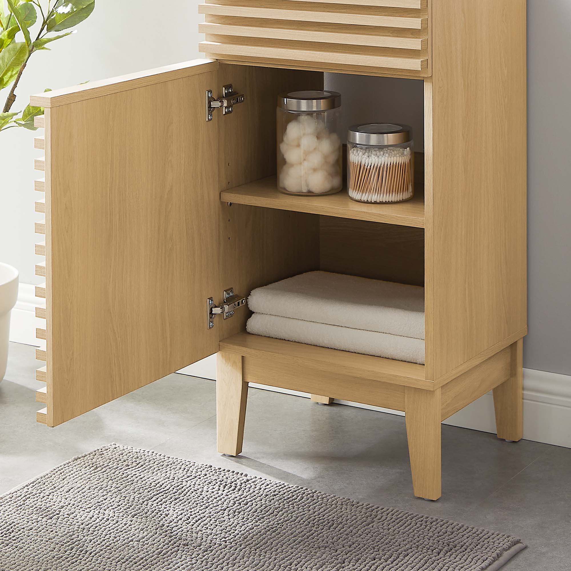 Render 18" Bathroom Vanity Cabinet (Sink Basin Not Included), Oak