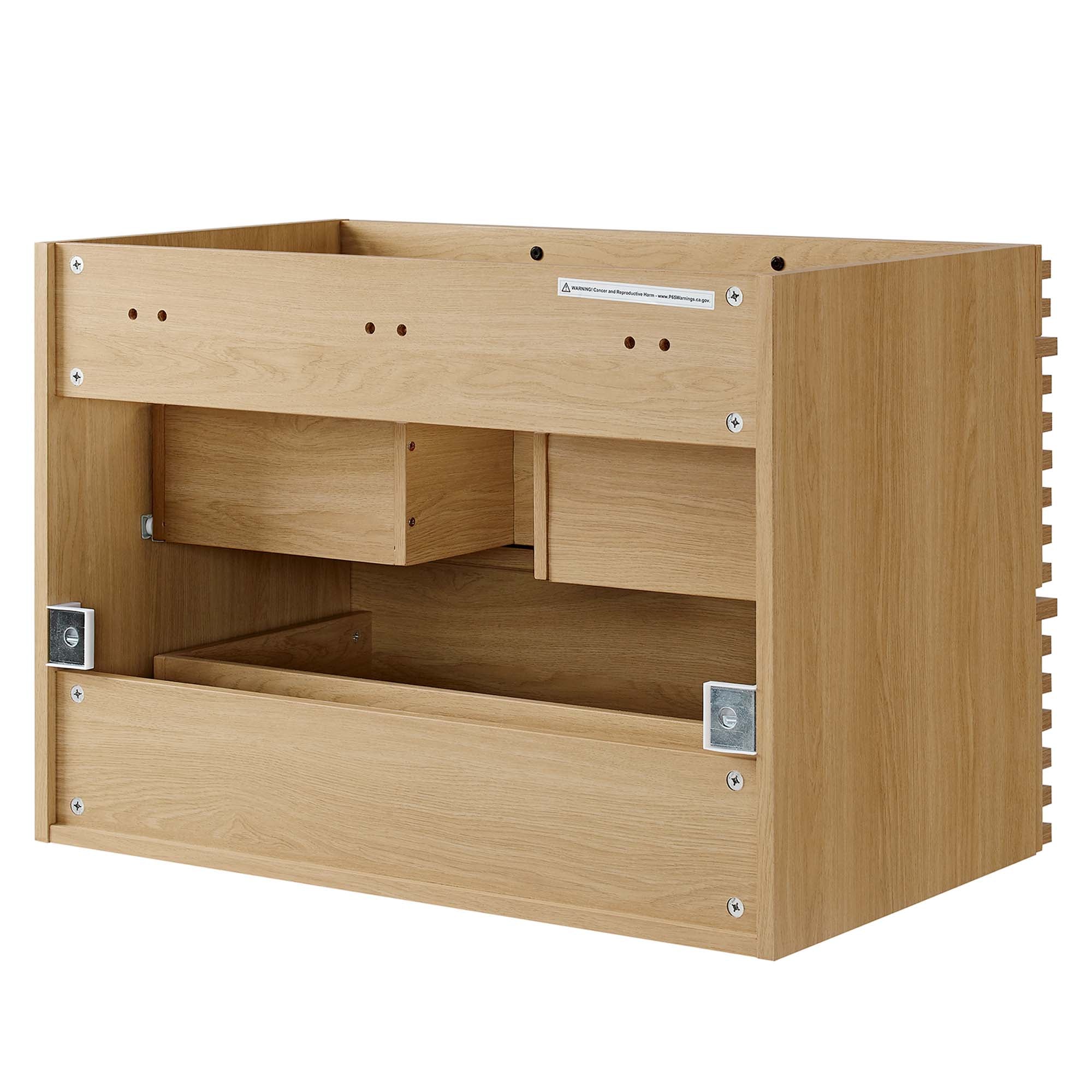Render 30" Wall-Mount Bathroom Vanity Cabinet (Sink Basin Not Included), Oak