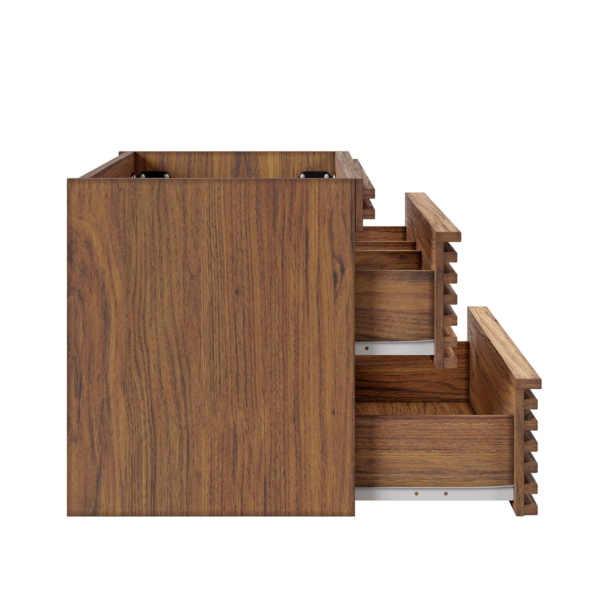 Render 30" Wall-Mount Bathroom Vanity Cabinet (Sink Basin Not Included), Walnut