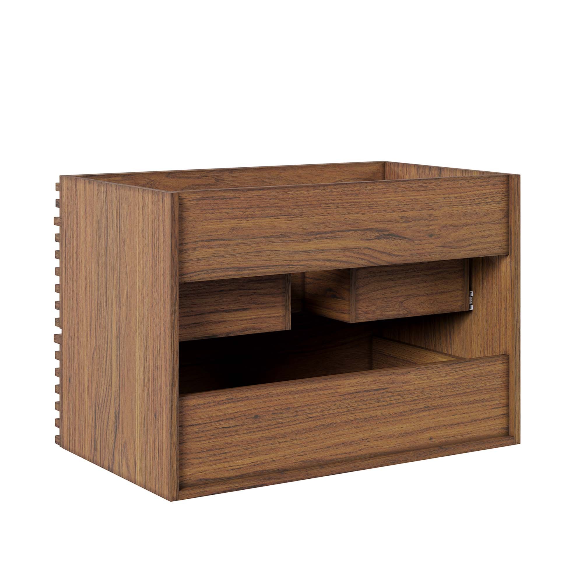 Render 30" Wall-Mount Bathroom Vanity Cabinet (Sink Basin Not Included), Walnut