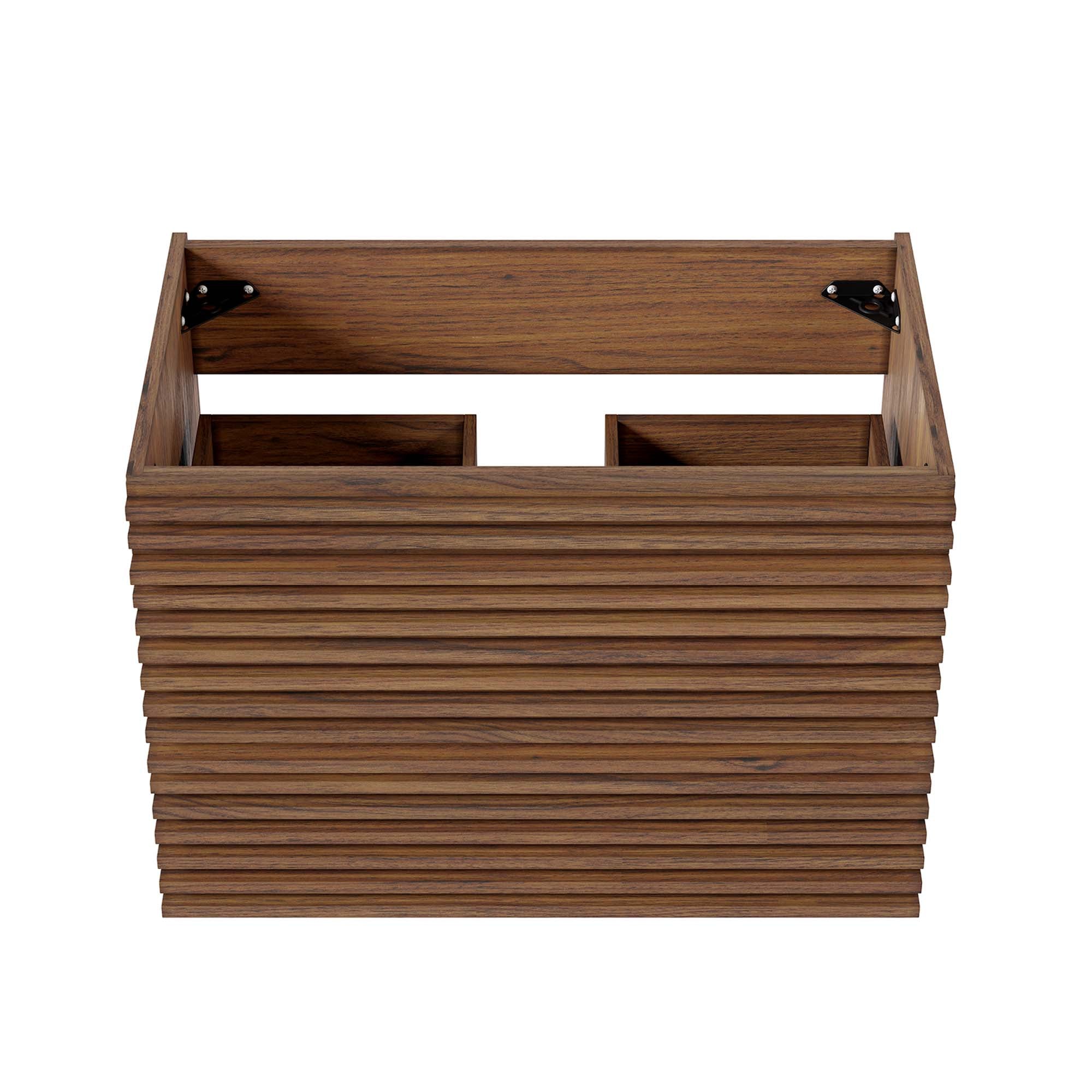 Render 30" Wall-Mount Bathroom Vanity Cabinet (Sink Basin Not Included), Walnut