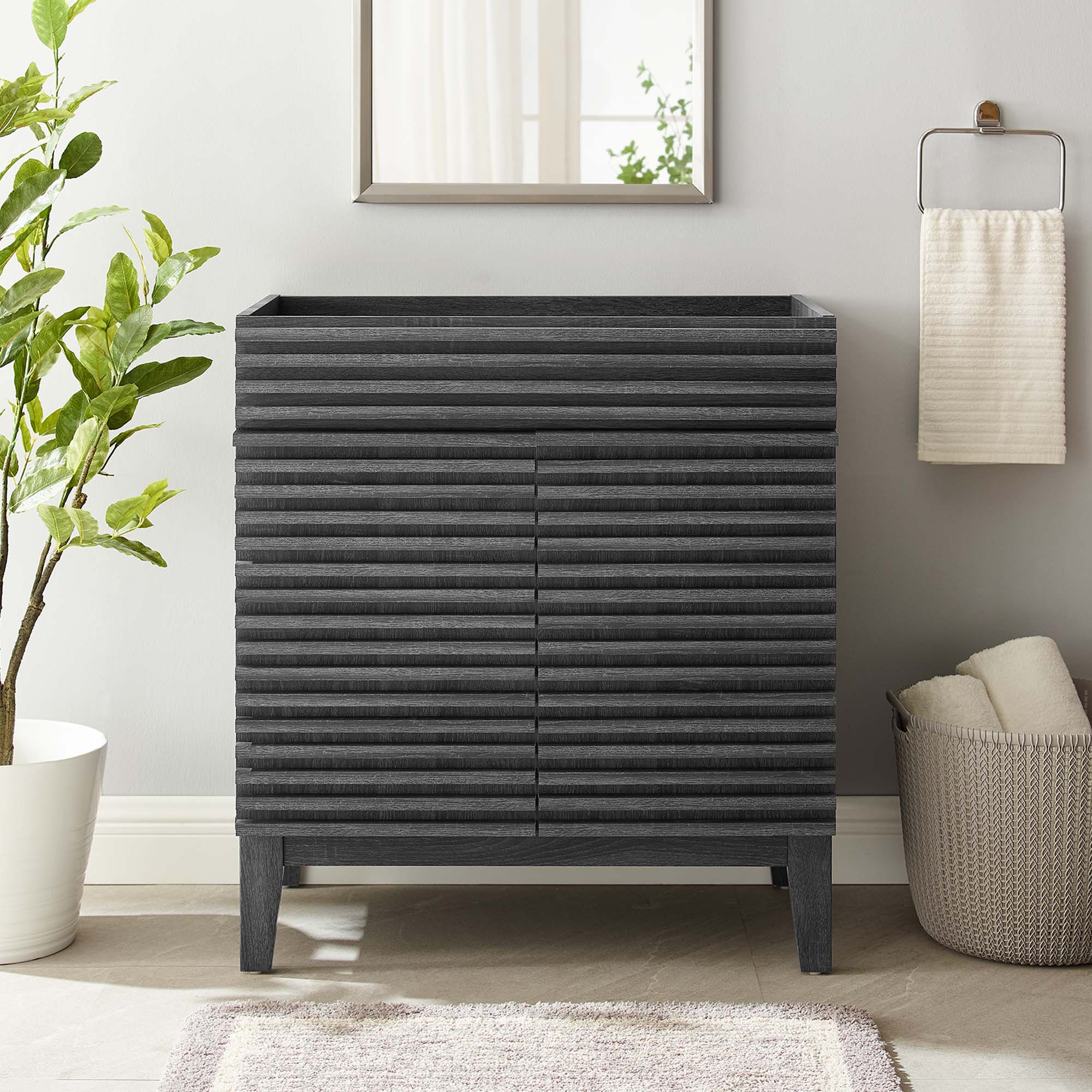 Render 30" Bathroom Vanity Cabinet (Sink Basin Not Included), Charcoal