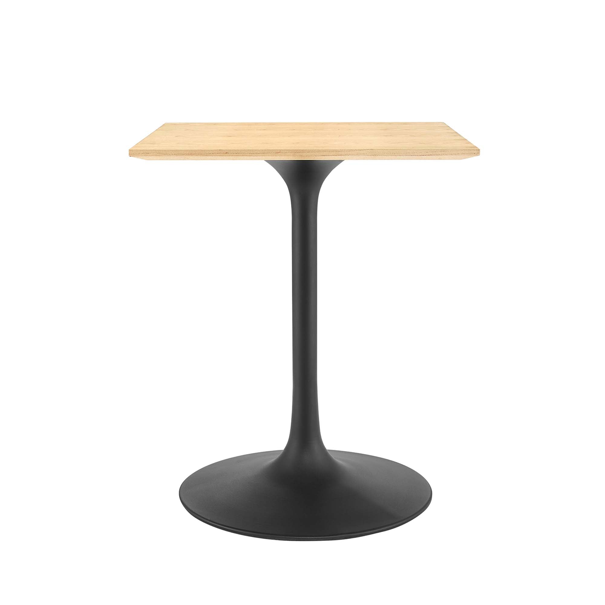 Lippa 24" Square Wood Dining Table, Black Natural