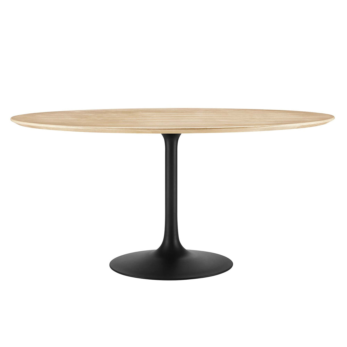 Lippa 60" Round Wood Dining Table, Black Natural