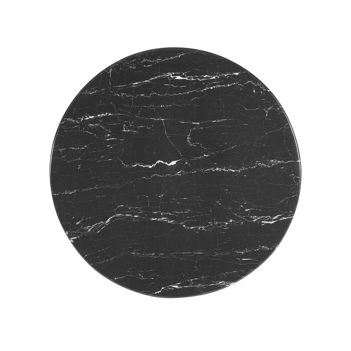 Lippa 28" Round Faux Marble Bar Table, Black Black
