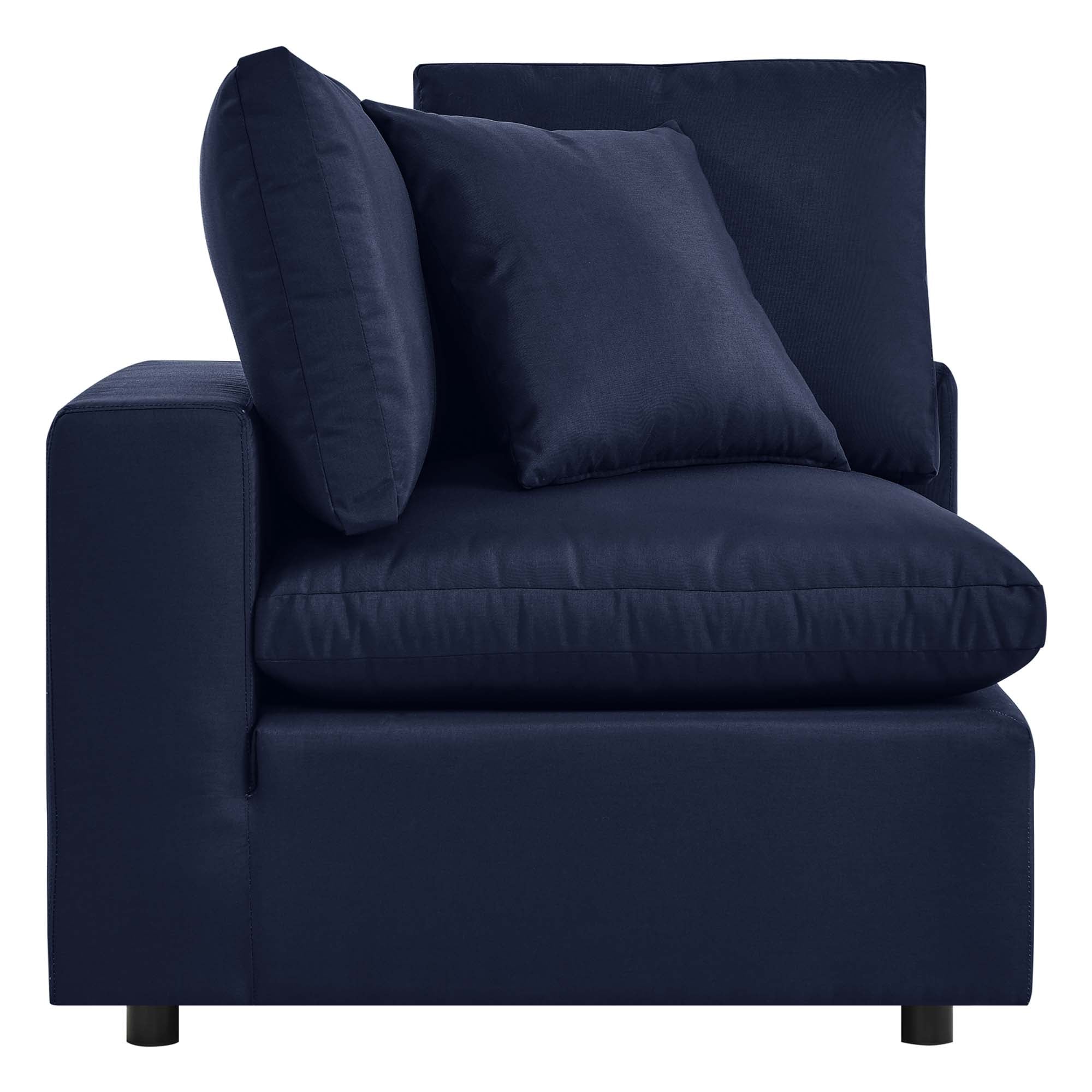 Commix Overstuffed Outdoor Patio Corner Chair, Navy
