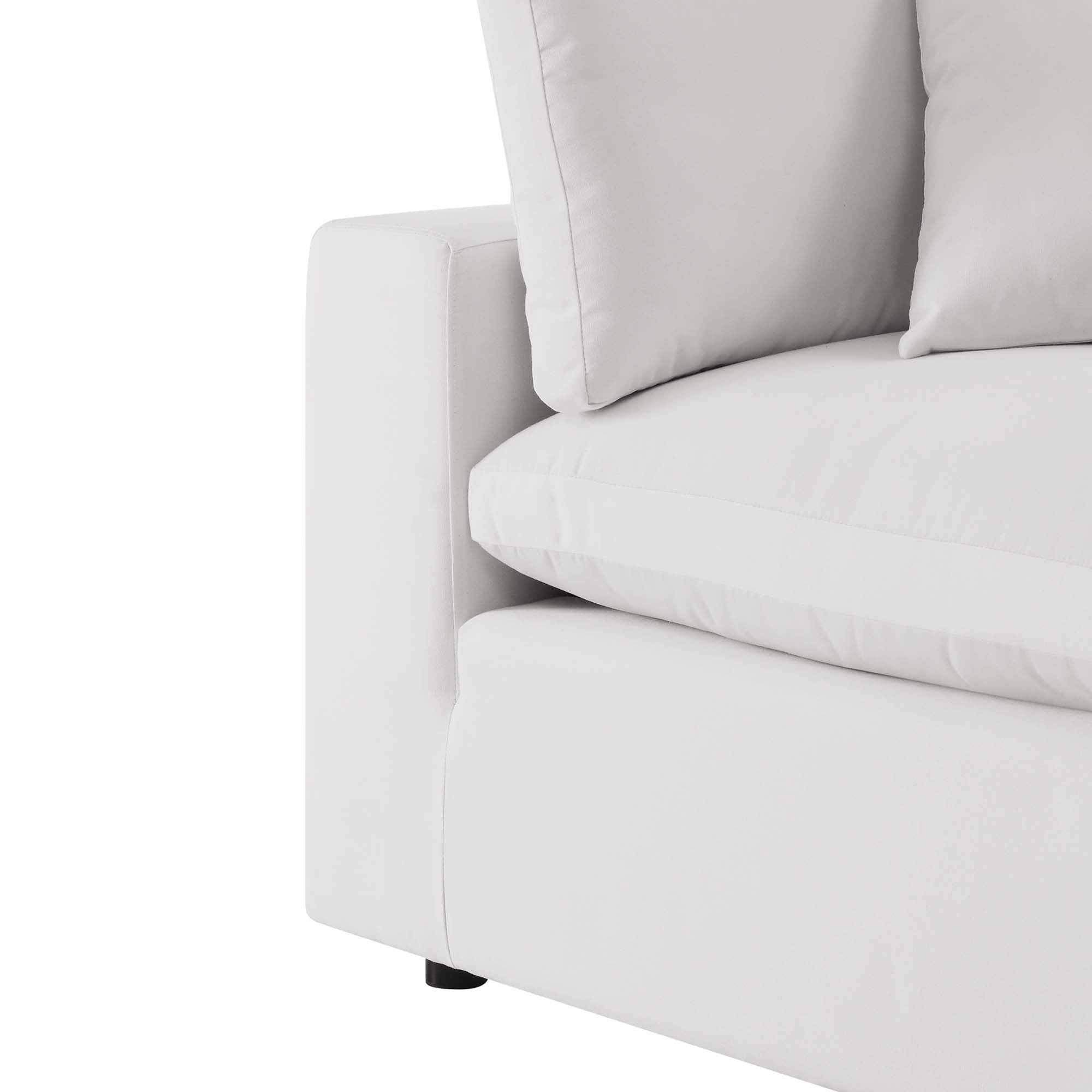 Commix Overstuffed Outdoor Patio Corner Chair, White