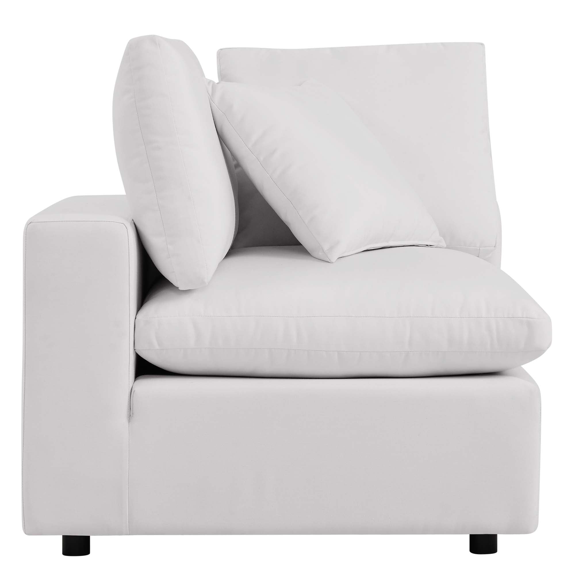 Commix Overstuffed Outdoor Patio Corner Chair, White