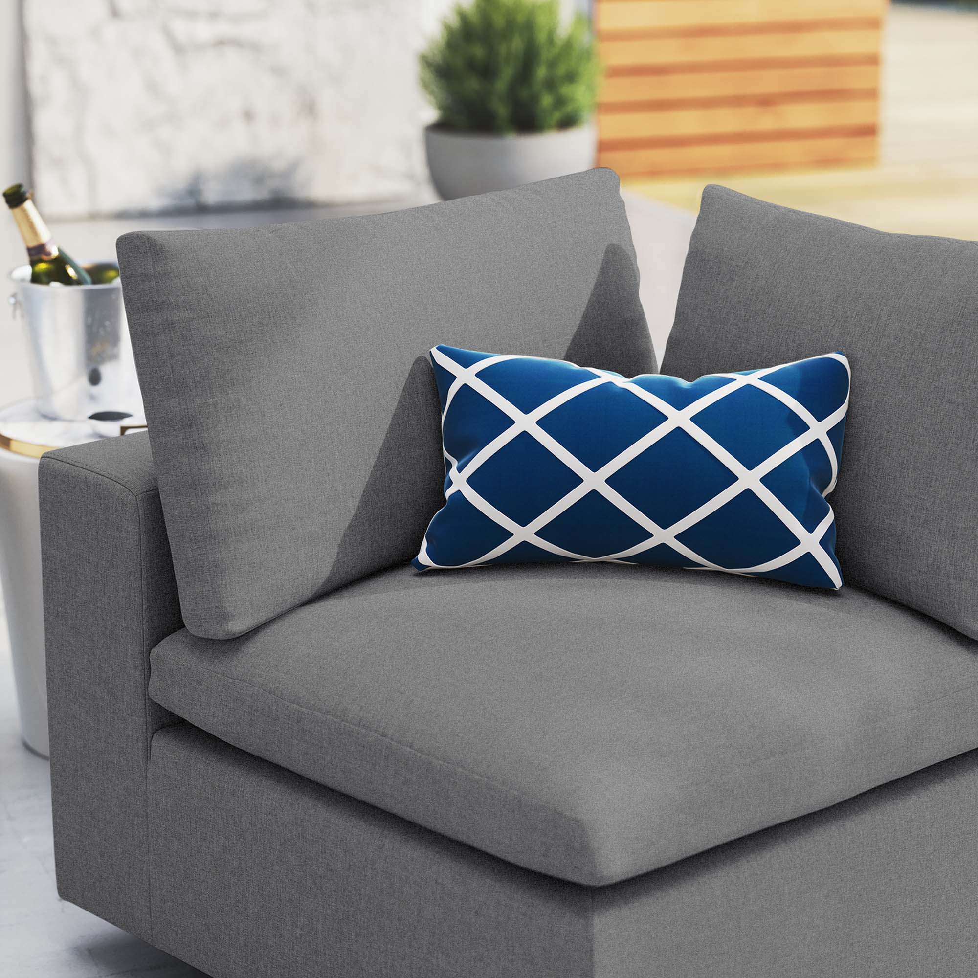Commix Sunbrella® Outdoor Patio Corner Chair, Gray
