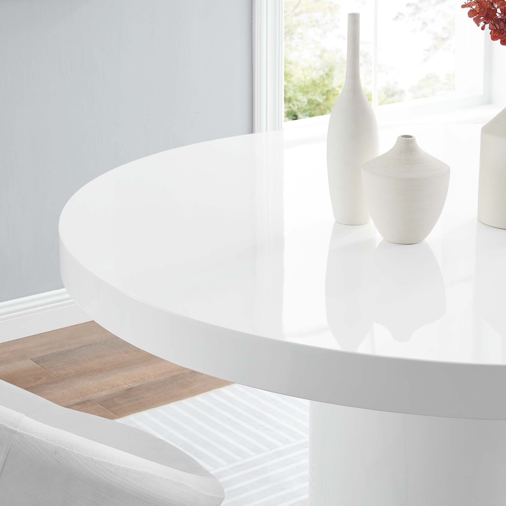 Gratify 60" Round Dining Table, White
