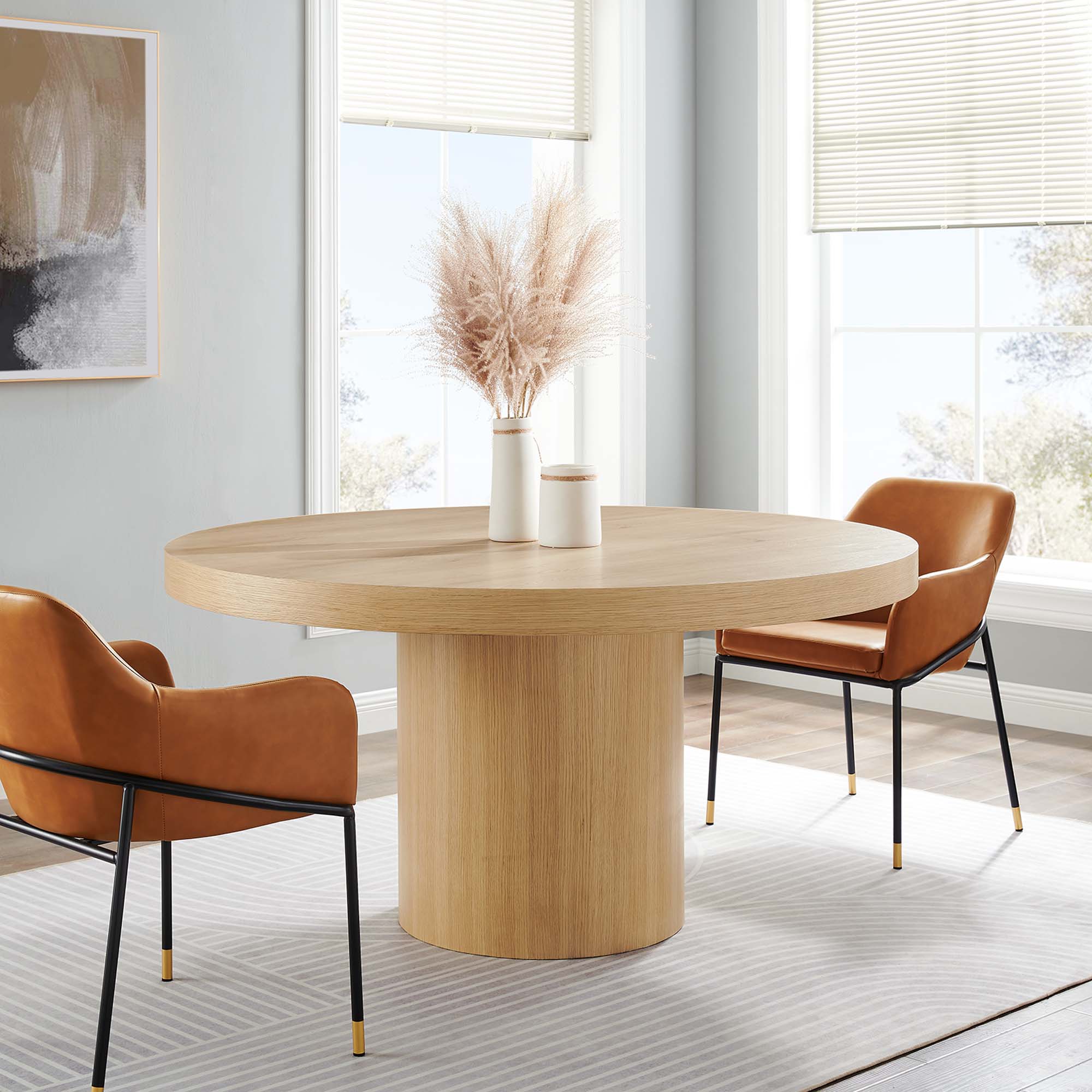 Gratify 60" Round Dining Table, Oak