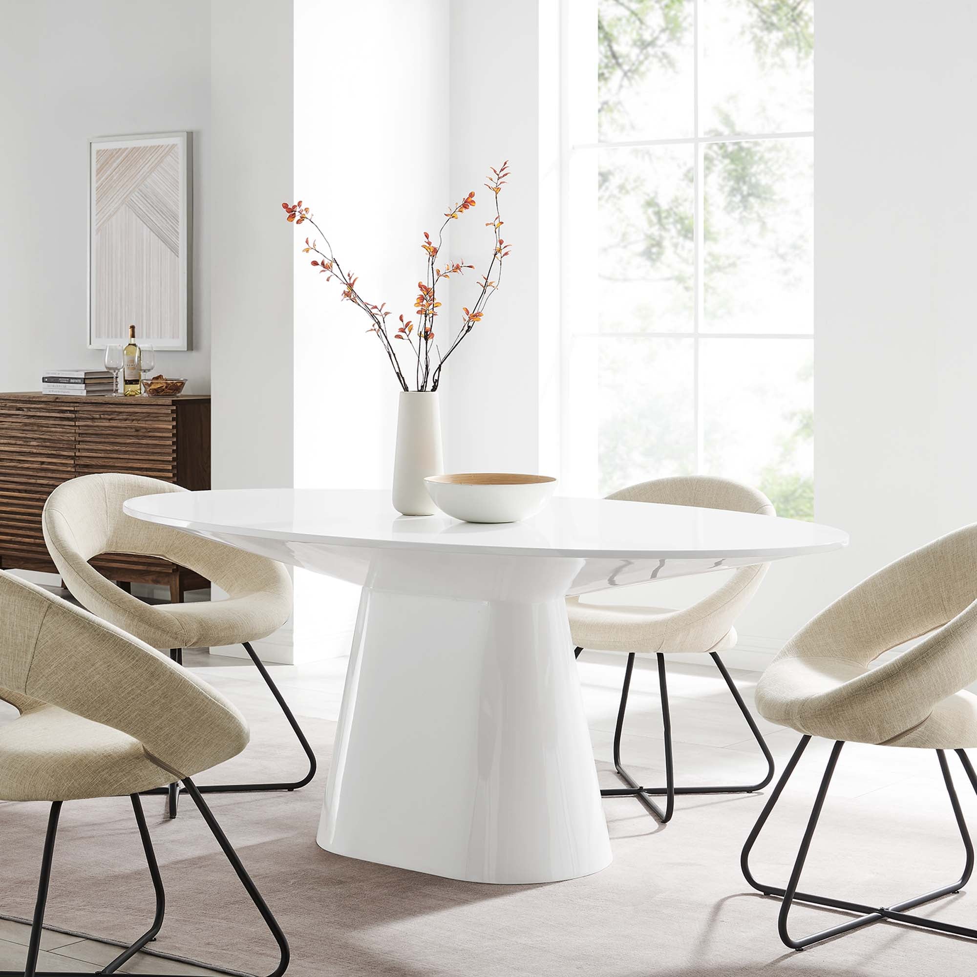 Provision 75" Oval Dining Table, White