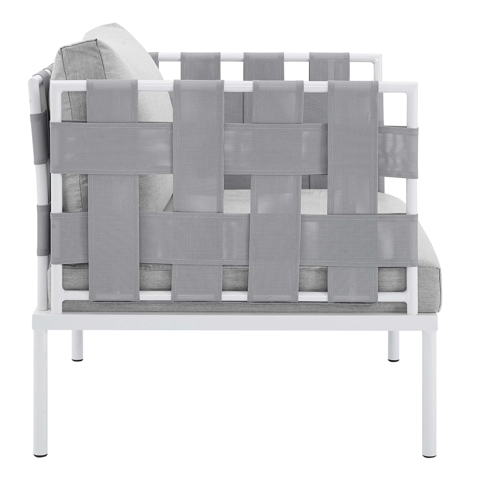 Harmony Sunbrella® Outdoor Patio Aluminum Armchair, Gray Gray