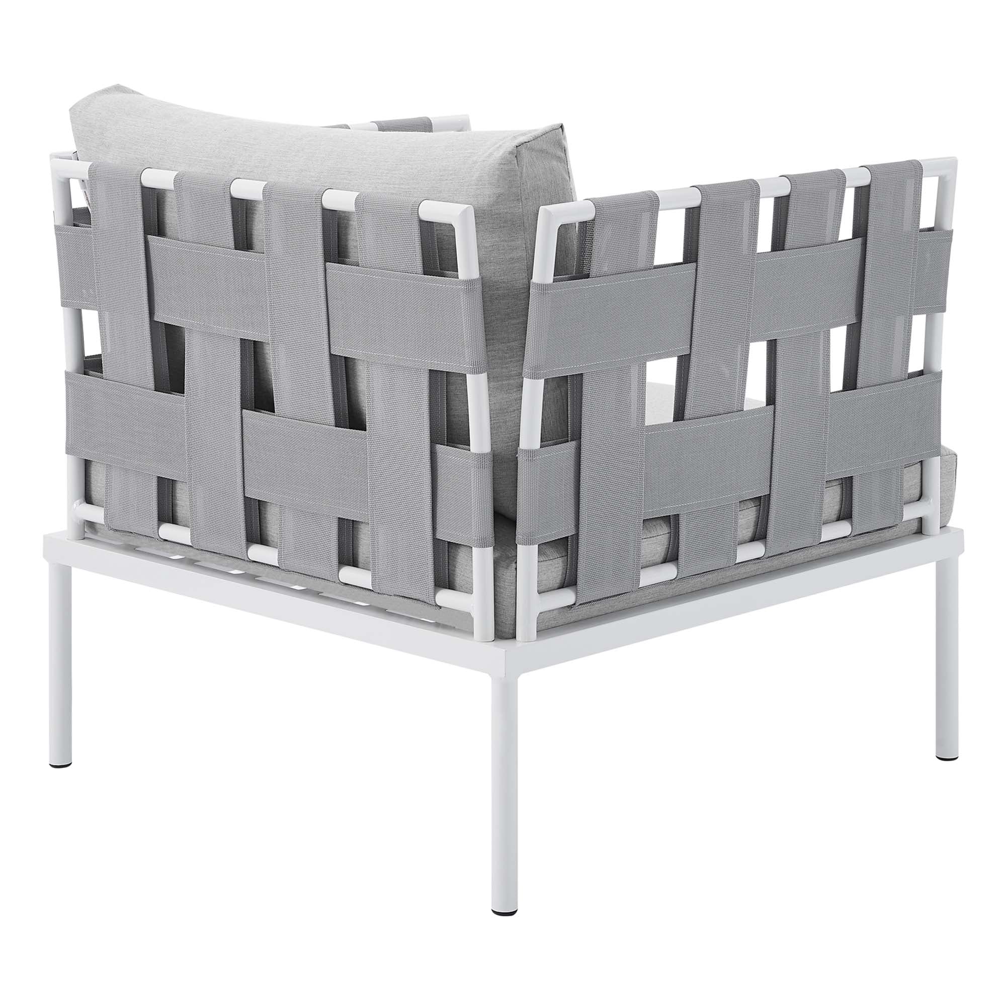 Harmony Sunbrella® Outdoor Patio Aluminum Armchair, Gray Gray