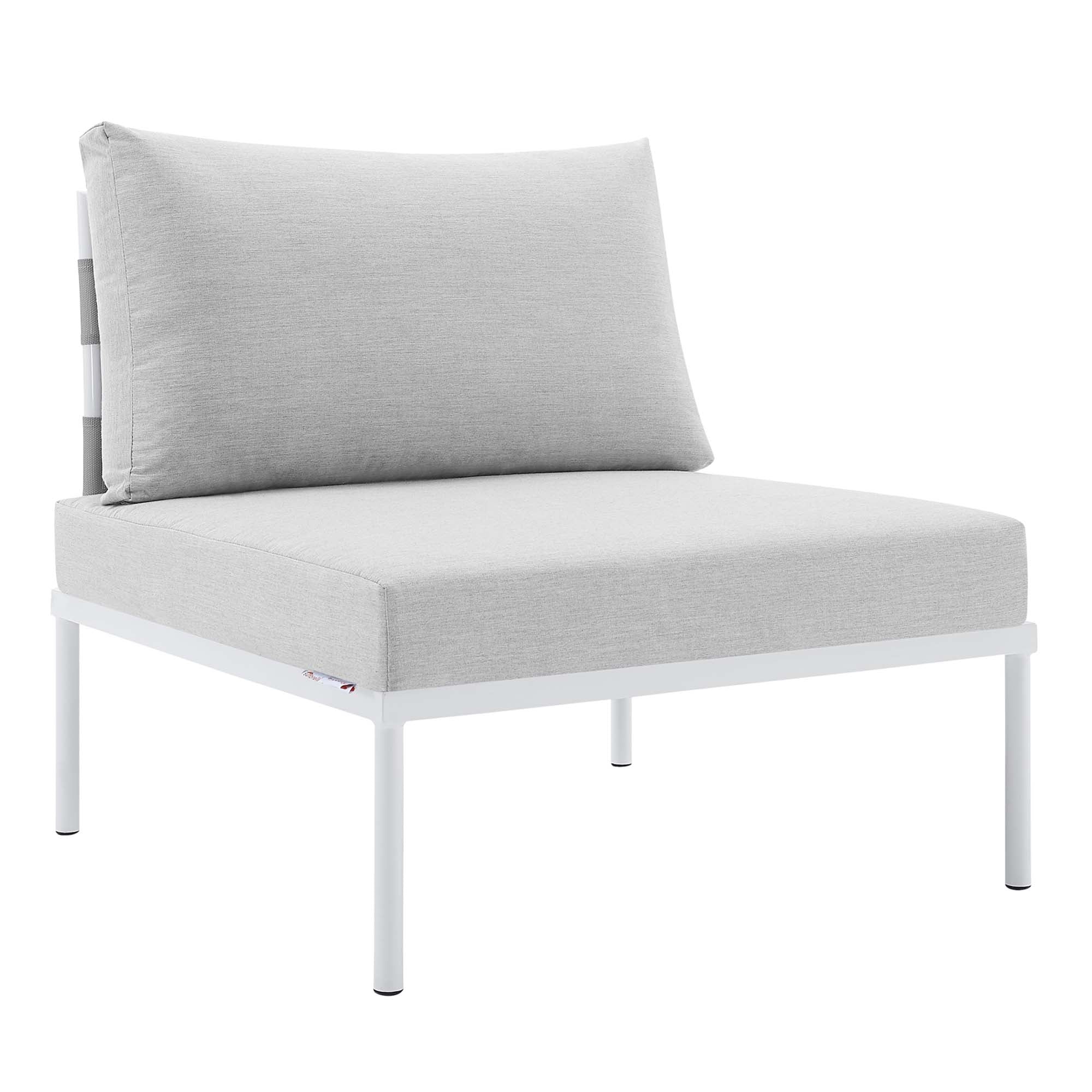 Harmony Sunbrella® Outdoor Patio Aluminum Armless Chair, Gray Gray