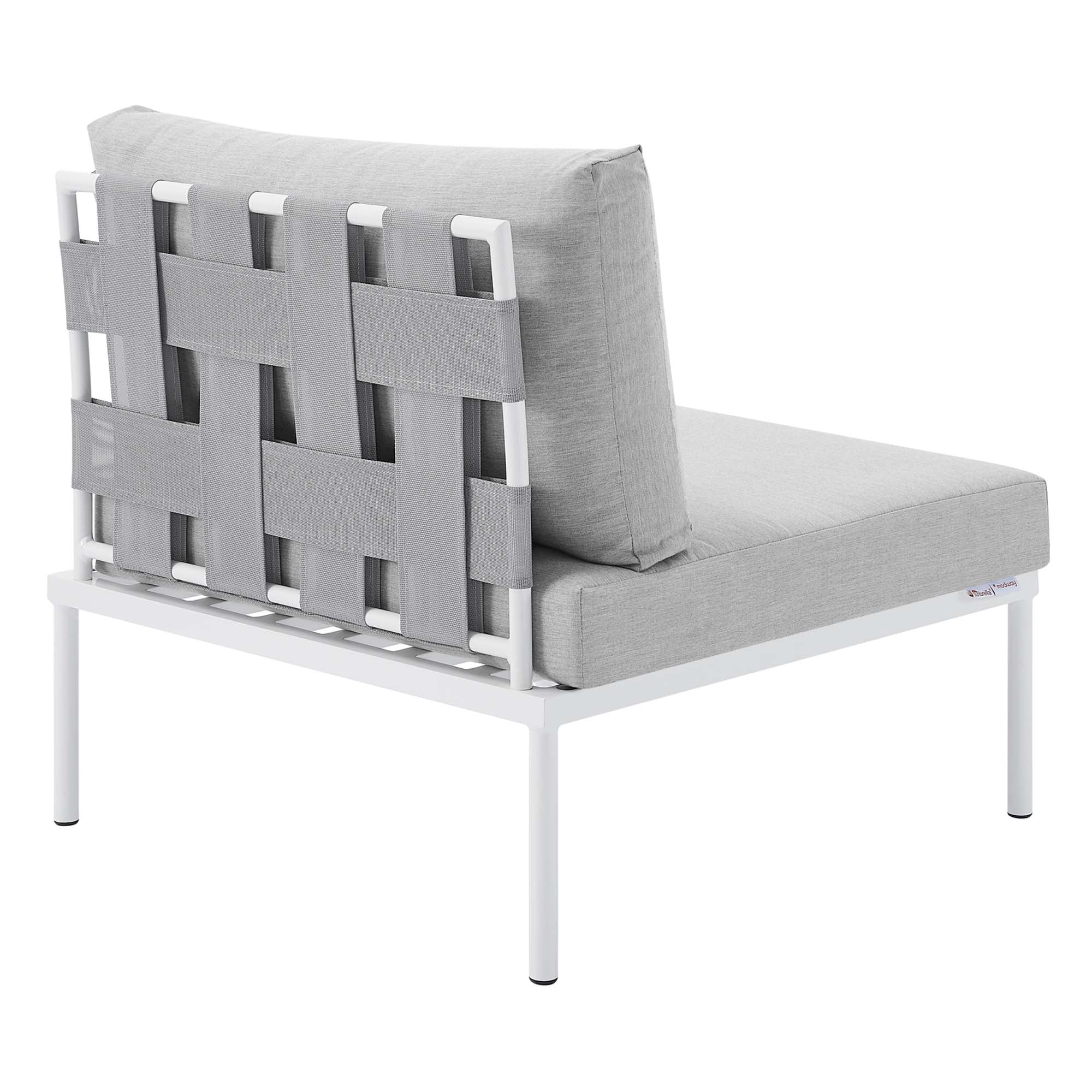 Harmony Sunbrella® Outdoor Patio Aluminum Armless Chair, Gray Gray