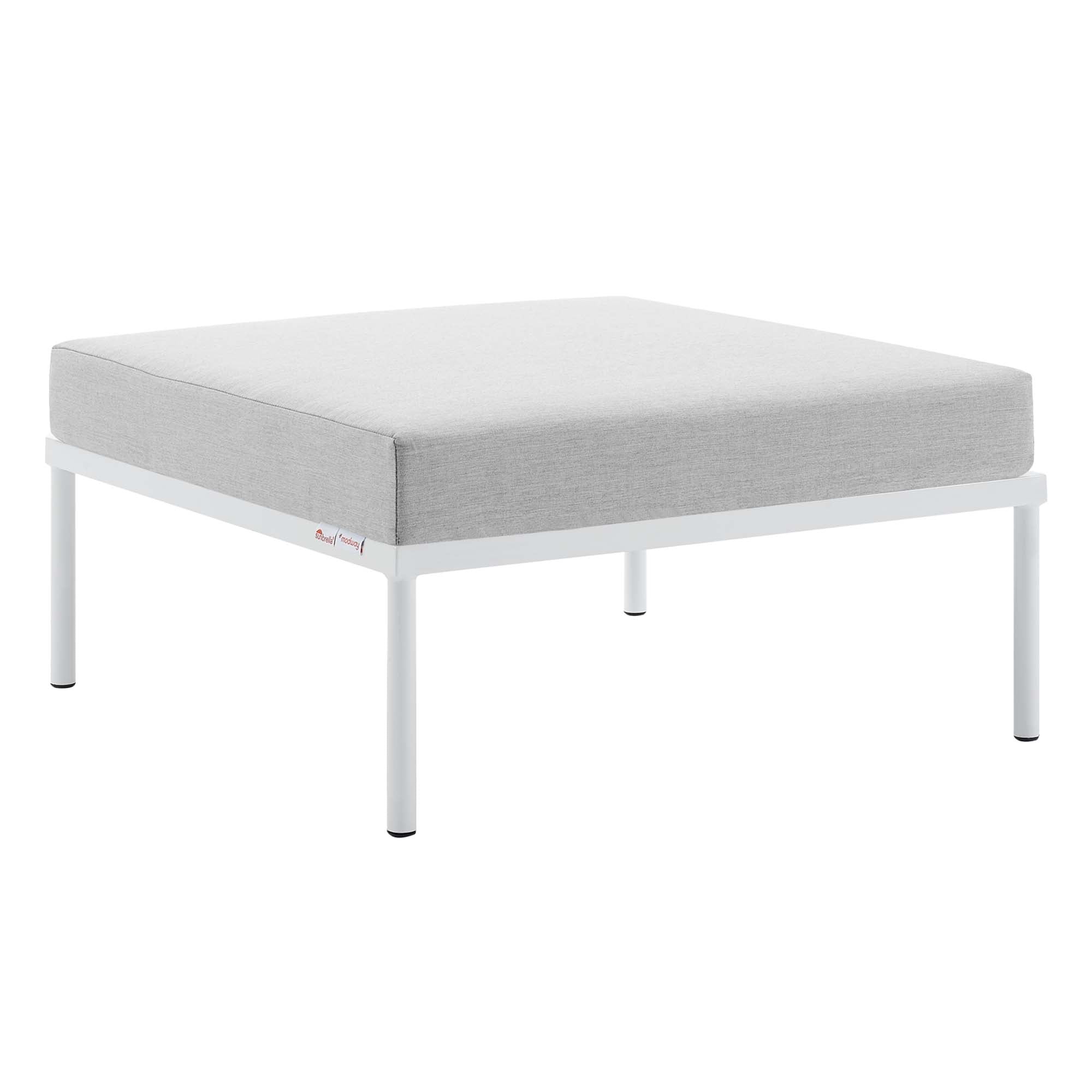 Harmony Sunbrella® Outdoor Patio Aluminum Ottoman, Gray