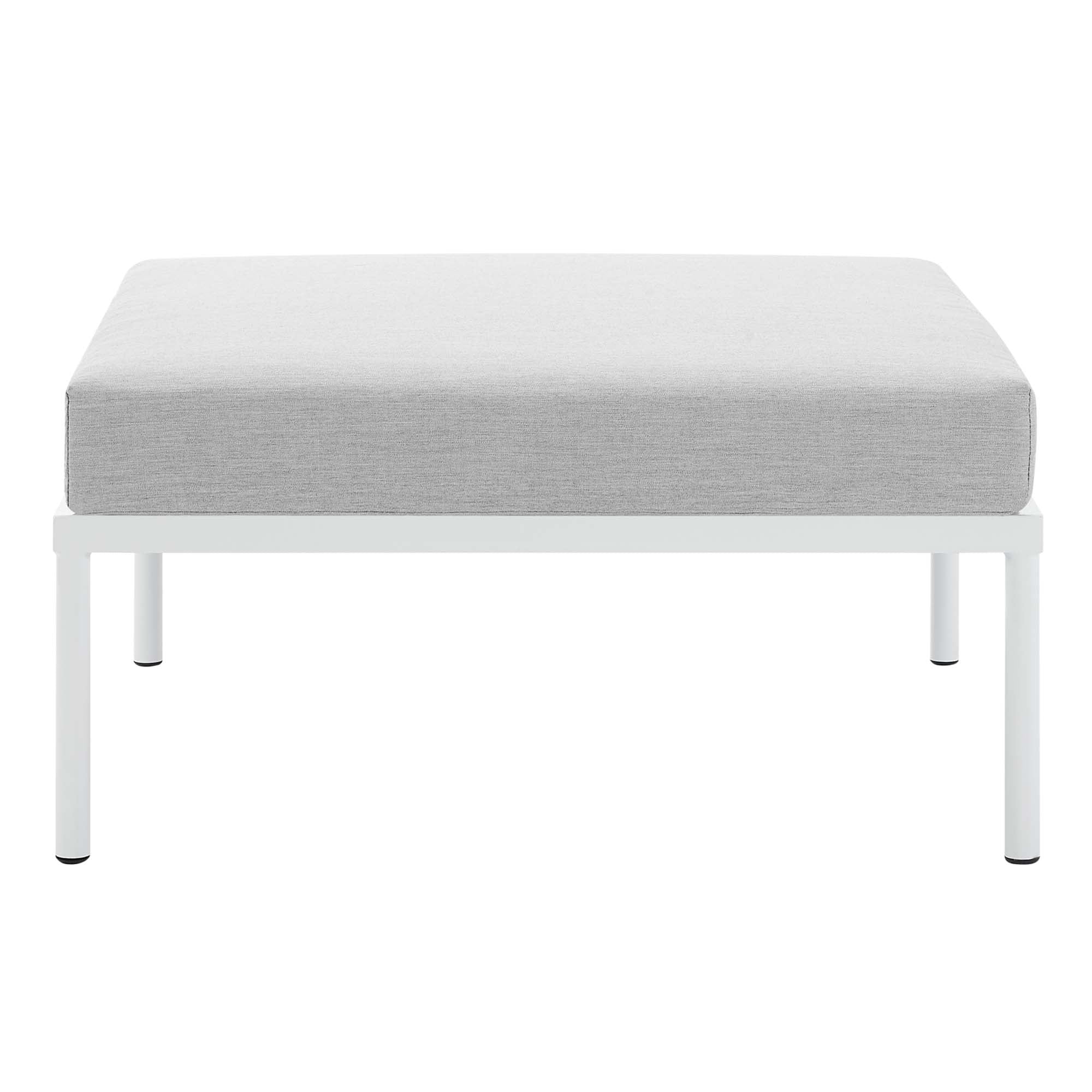 Harmony Sunbrella® Outdoor Patio Aluminum Ottoman, Gray