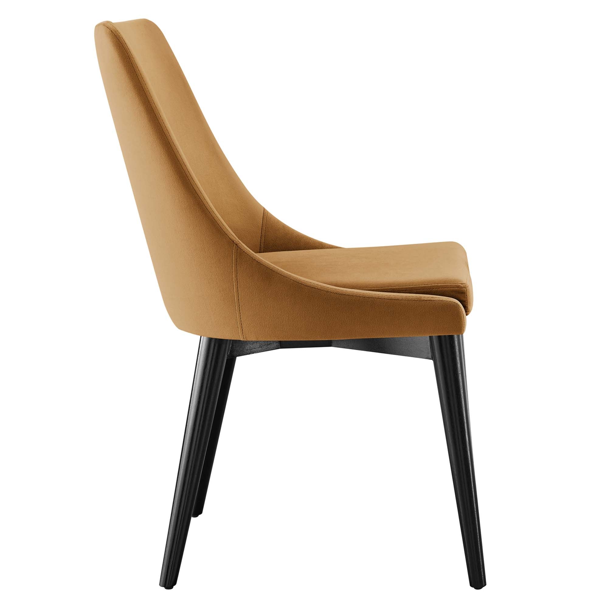 Viscount Performance Velvet Dining Chair, Cognac
