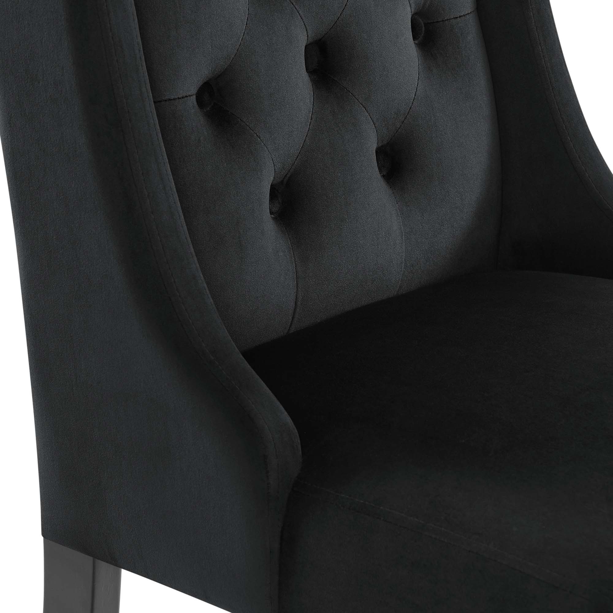 Baronet Performance Velvet Dining Chairs Set of 2, Black