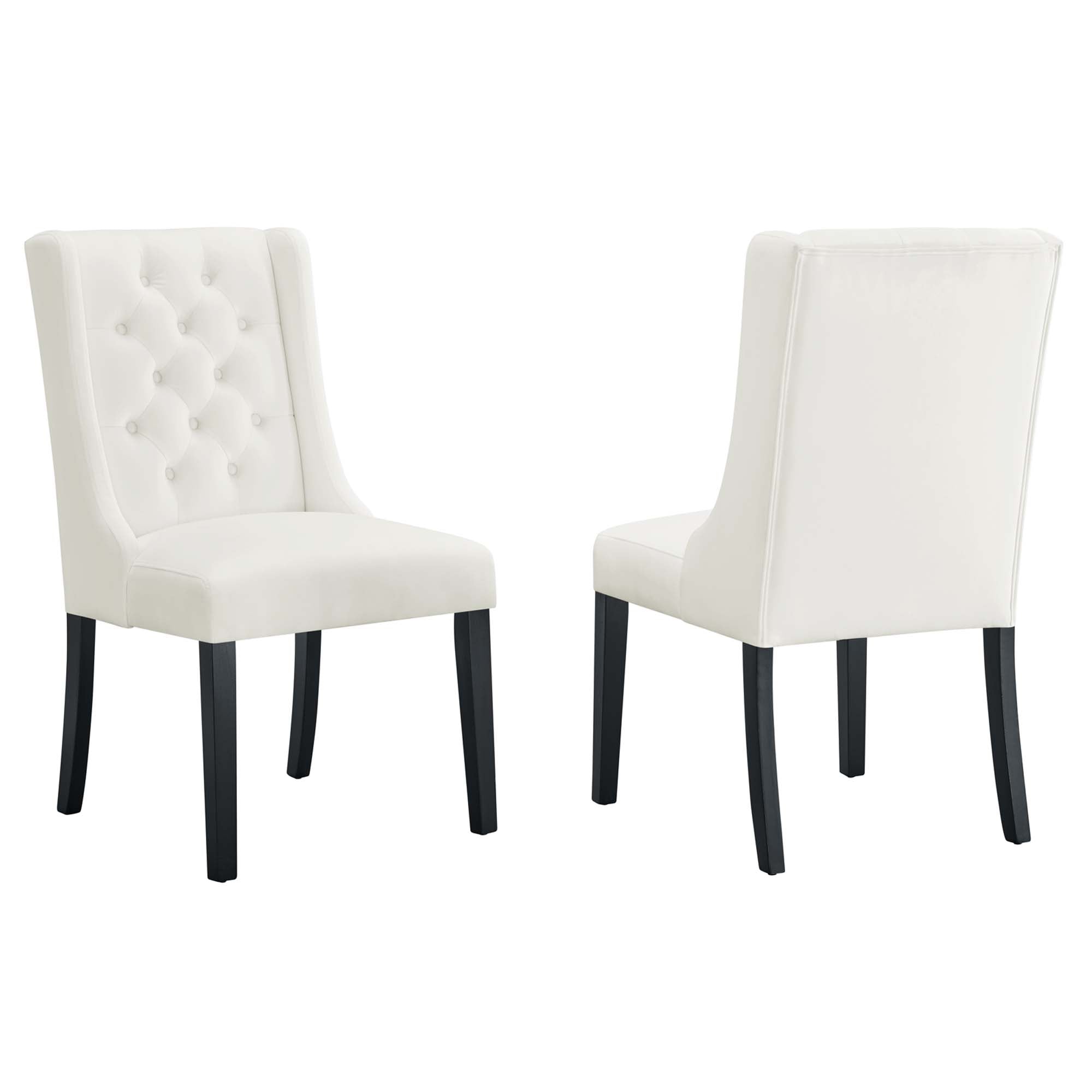 Baronet Performance Velvet Dining Chairs Set of 2, White