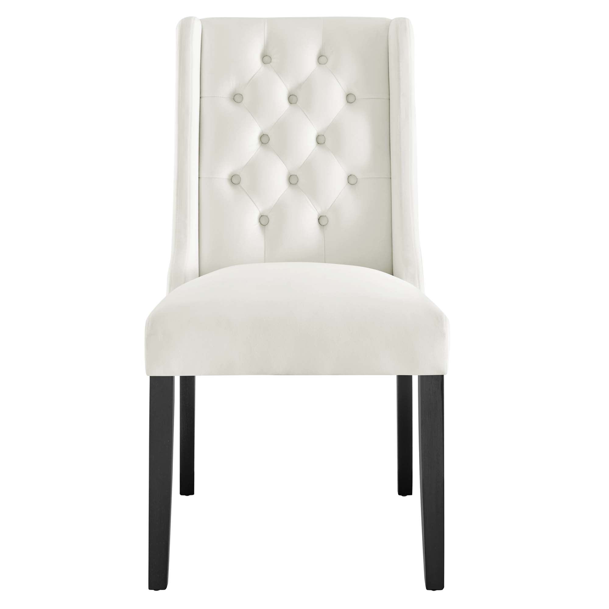 Baronet Performance Velvet Dining Chairs Set of 2, White