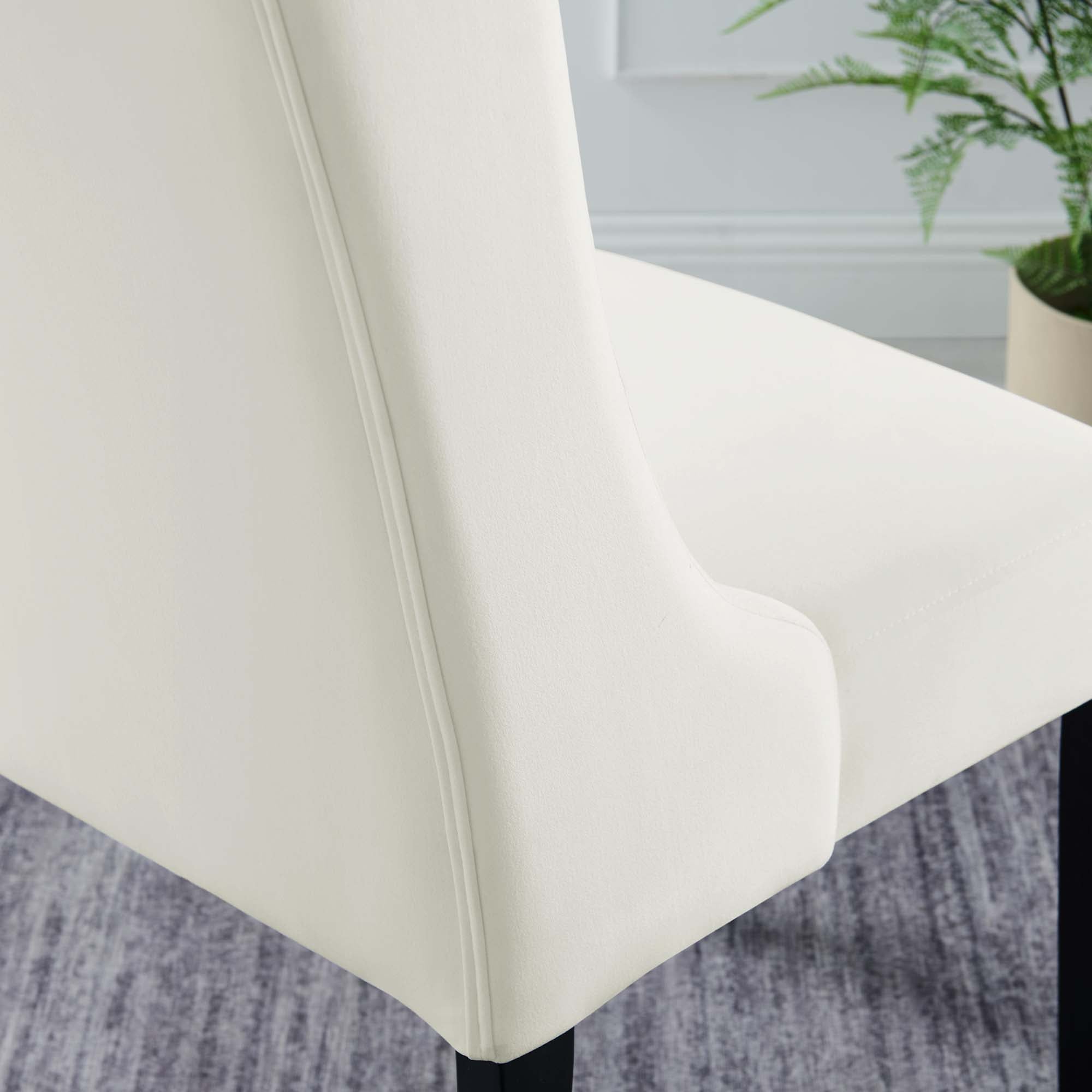 Baronet Performance Velvet Dining Chairs Set of 2, White