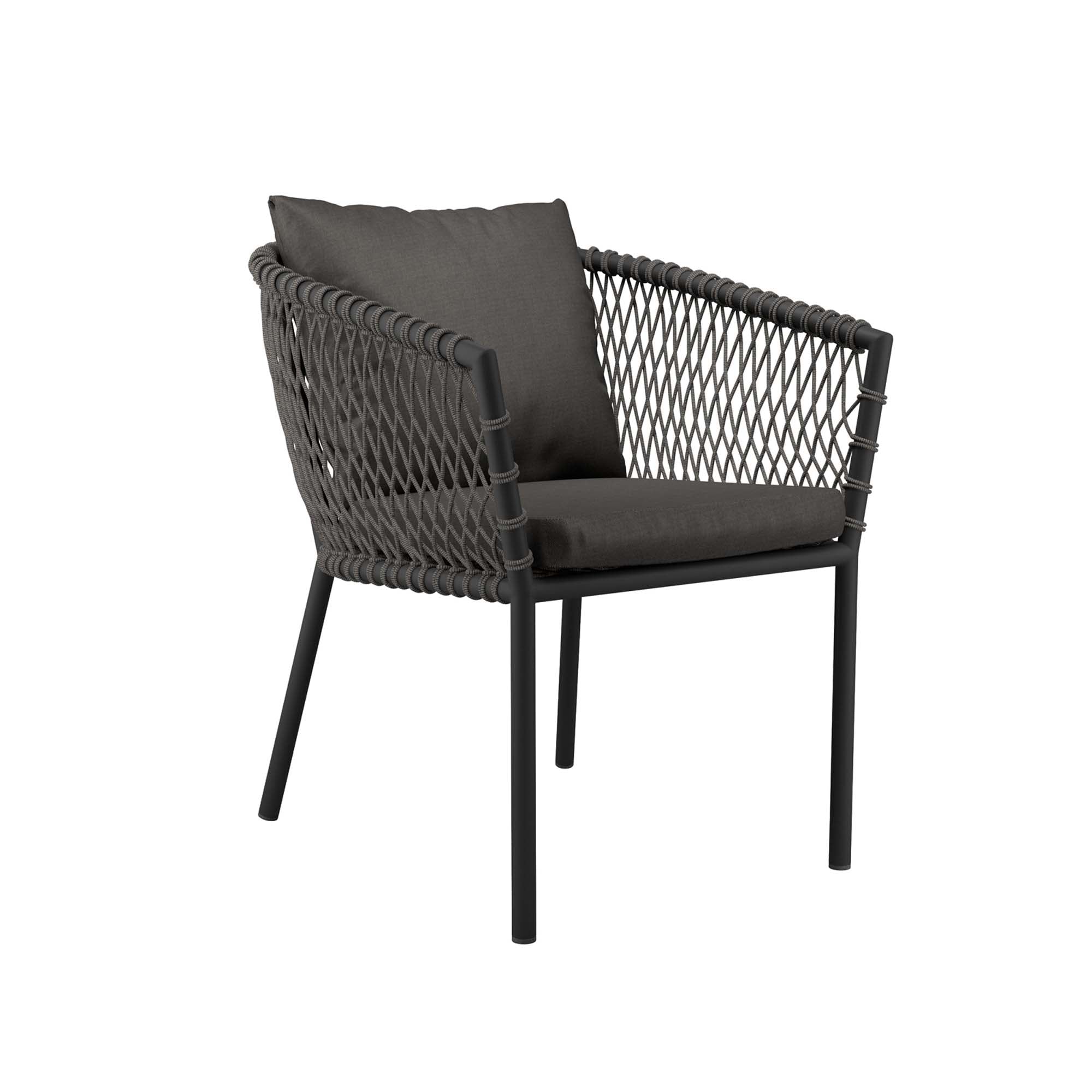 Sailor Outdoor Patio Dining Armchair, Charcoal Charcoal