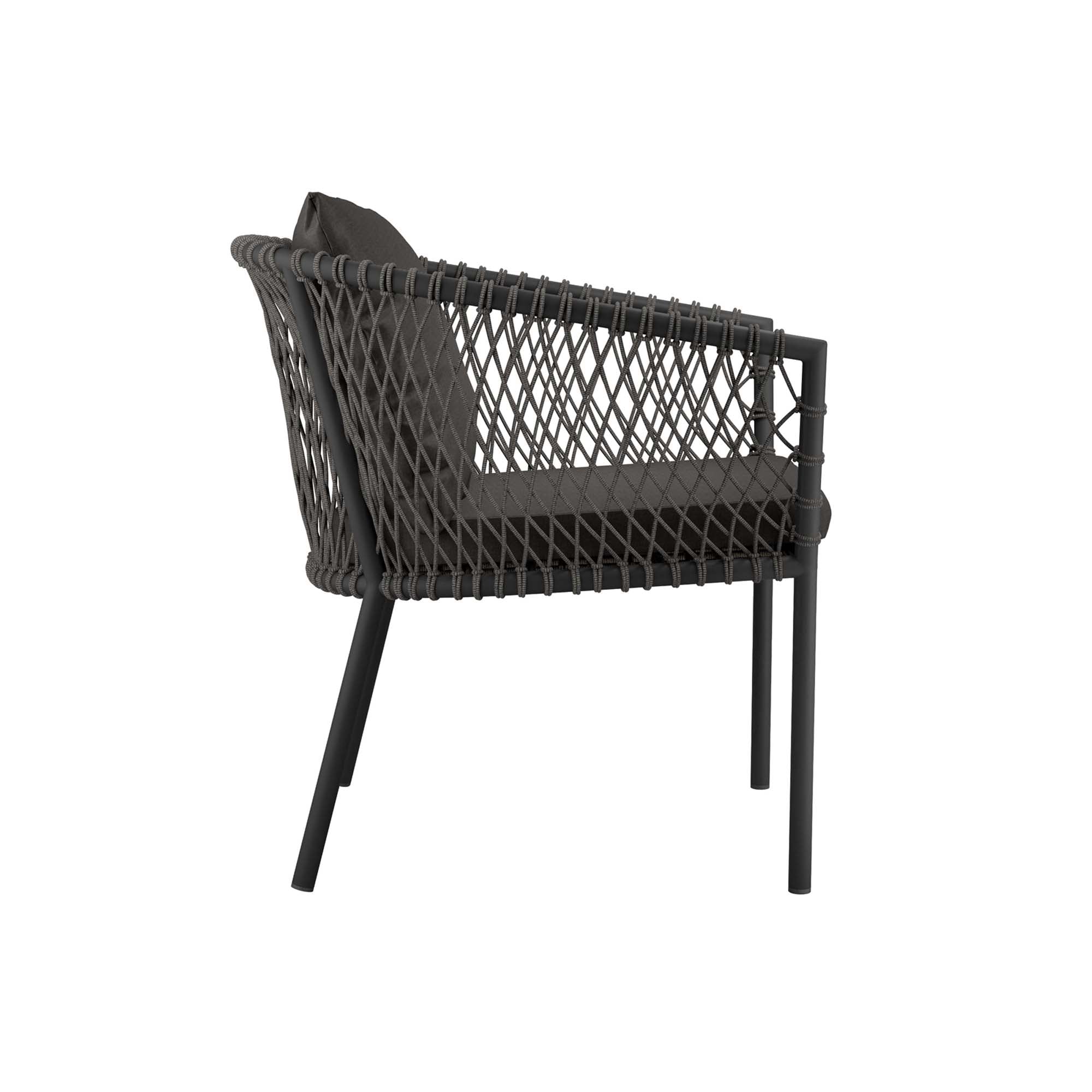 Sailor Outdoor Patio Dining Armchair, Charcoal Charcoal